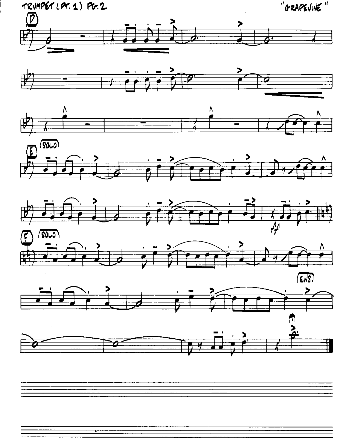 I heard it through the Grapevine-Trumpet — page 2