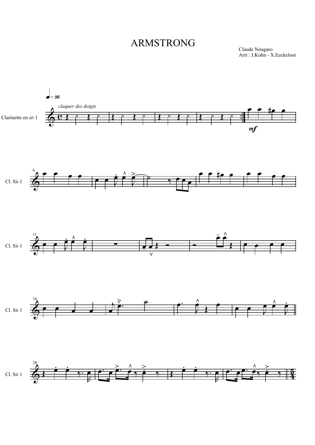 Clr1 — sheet music cover (first page)