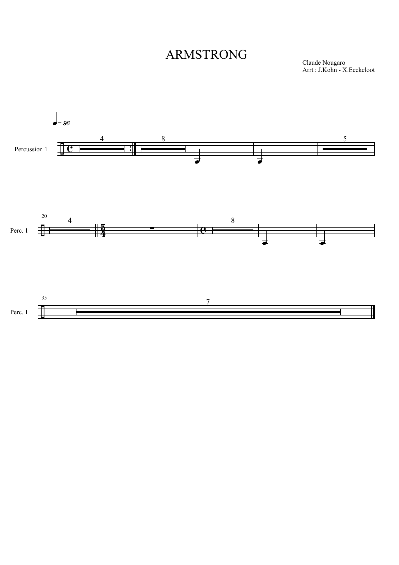 Perc1 — sheet music cover (first page)