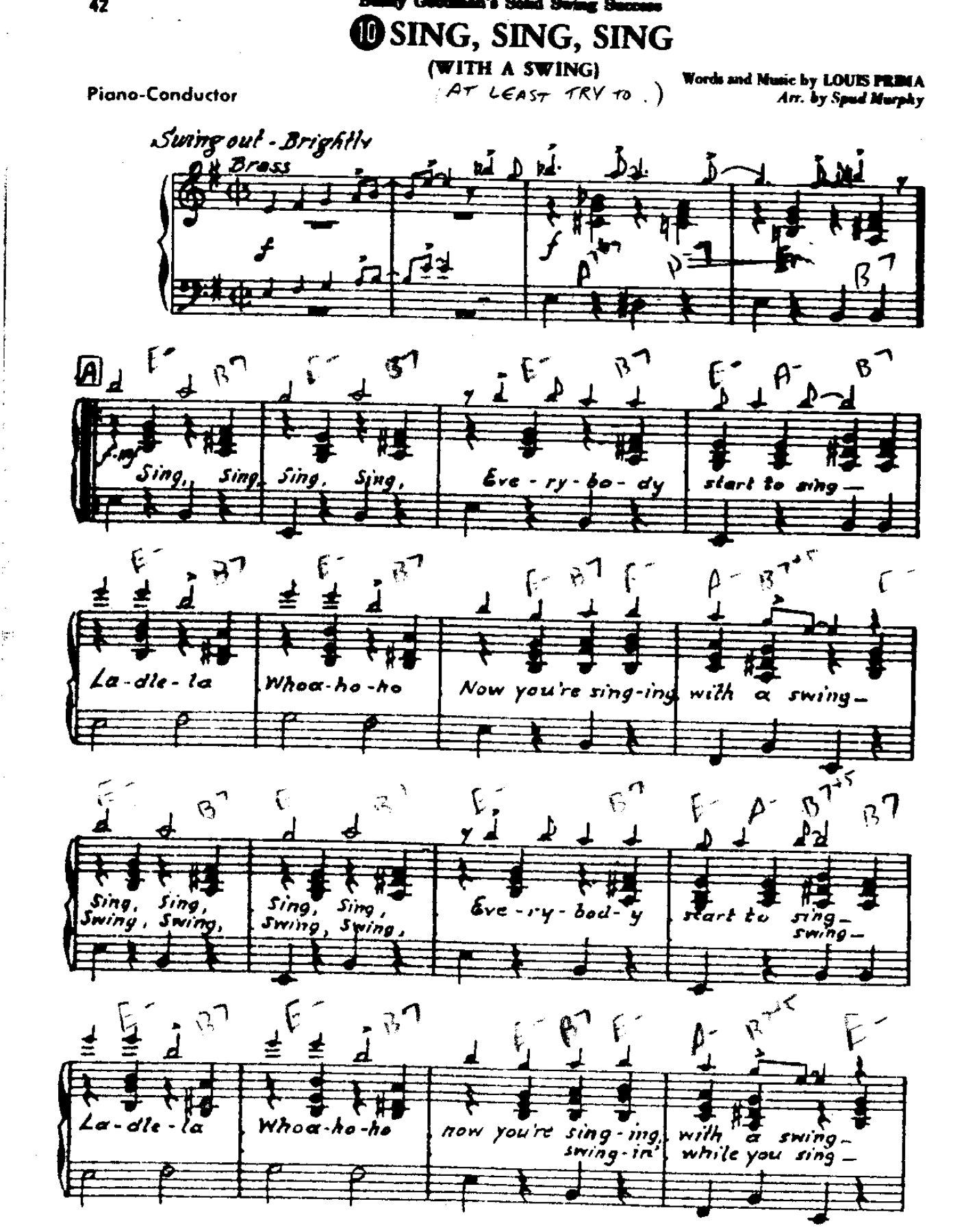 Circle 59-Sing Sing Sing-Piano — sheet music cover (first page)