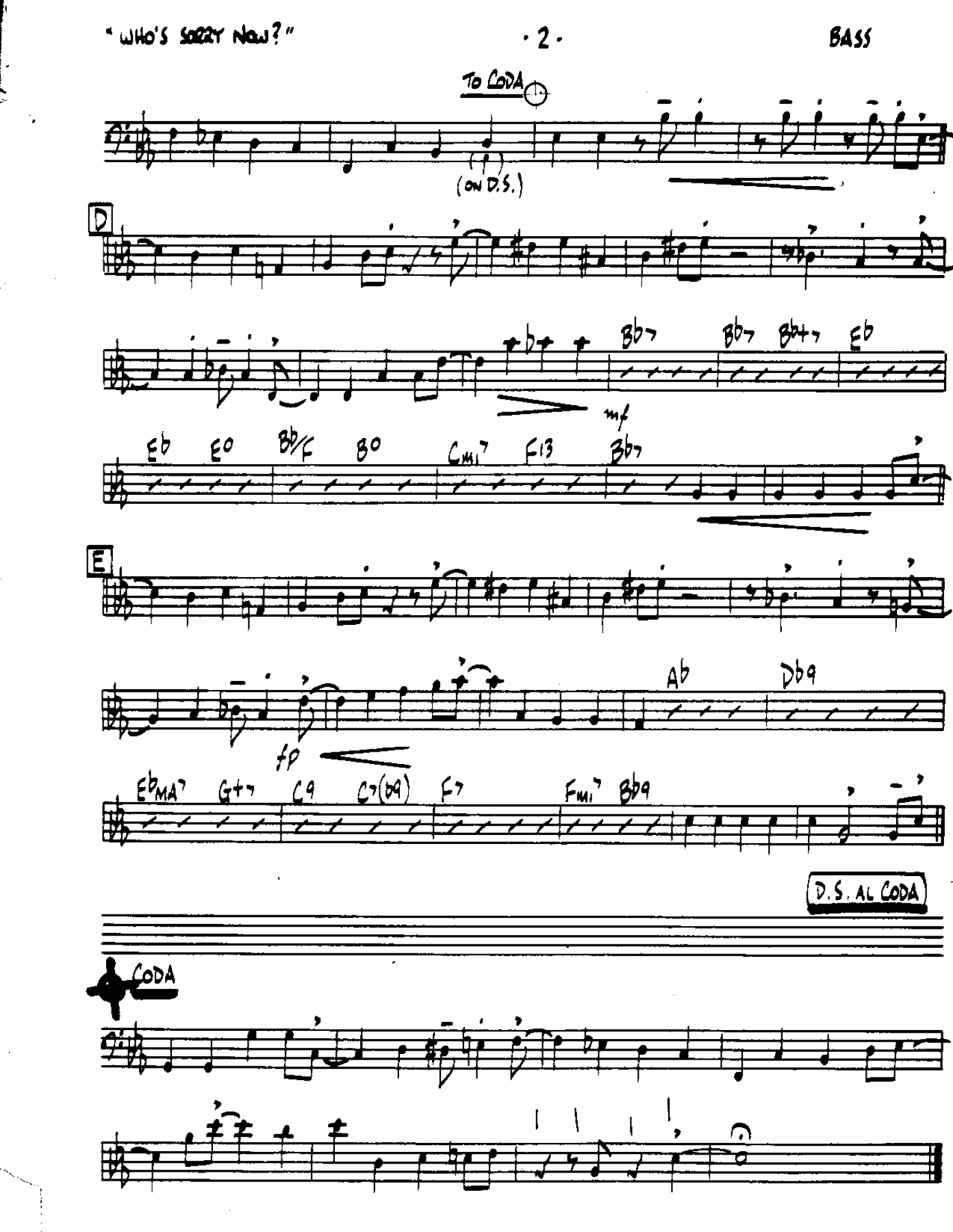 Who's Sorry Now-Bass — page 2
