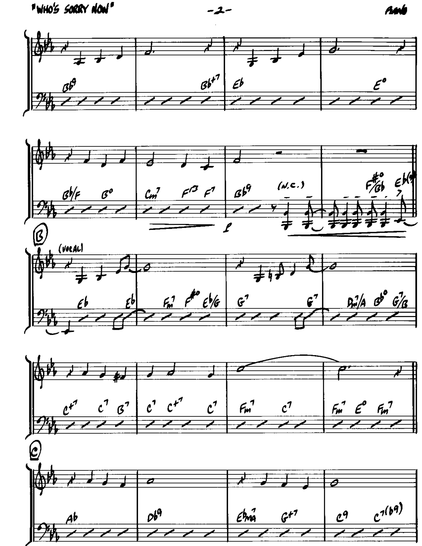 Who's Sorry Now-Piano — page 2