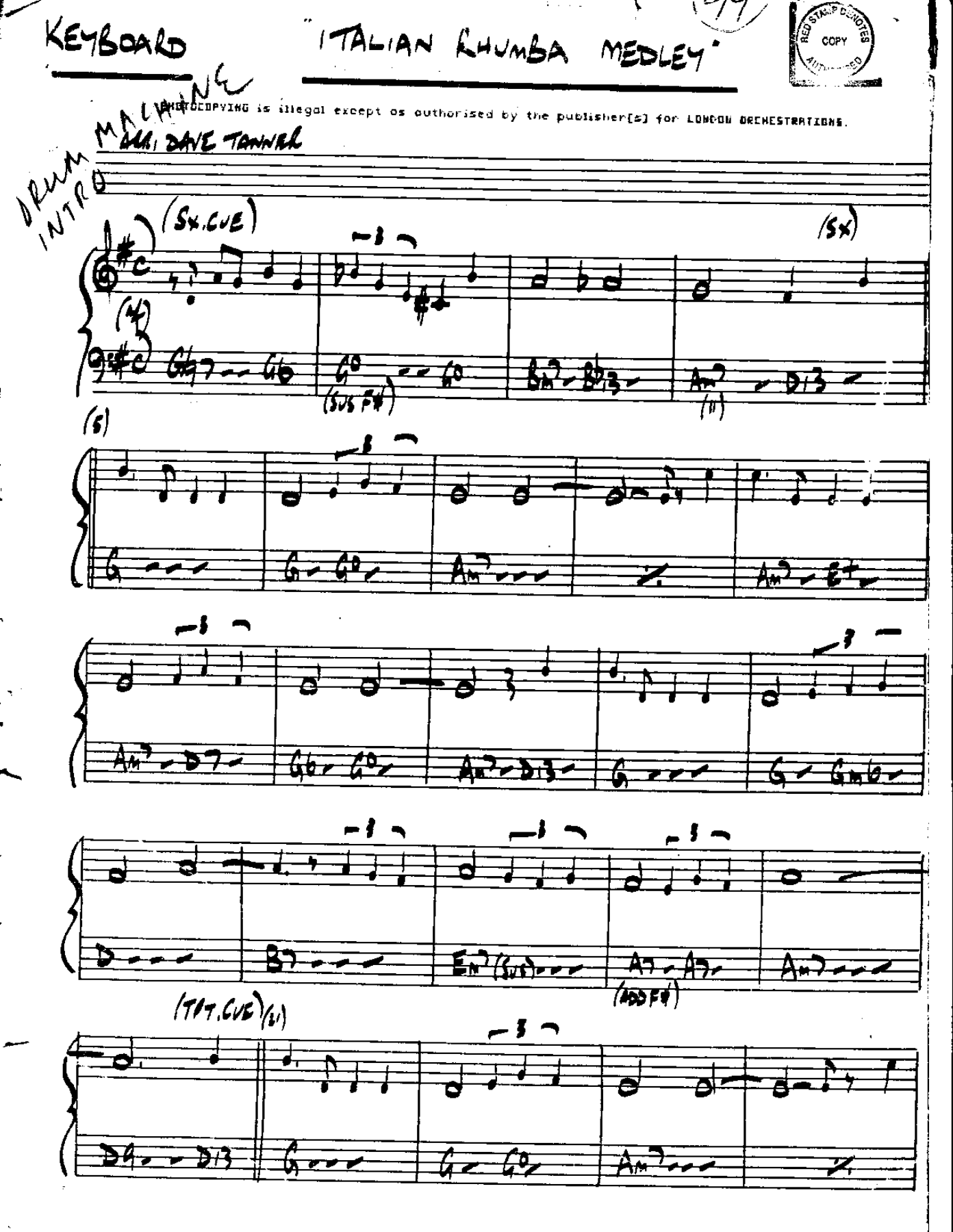 Italian Rhumba-Piano — Small Ensemble sheet music arranged by Mr. X | Latin Jazz