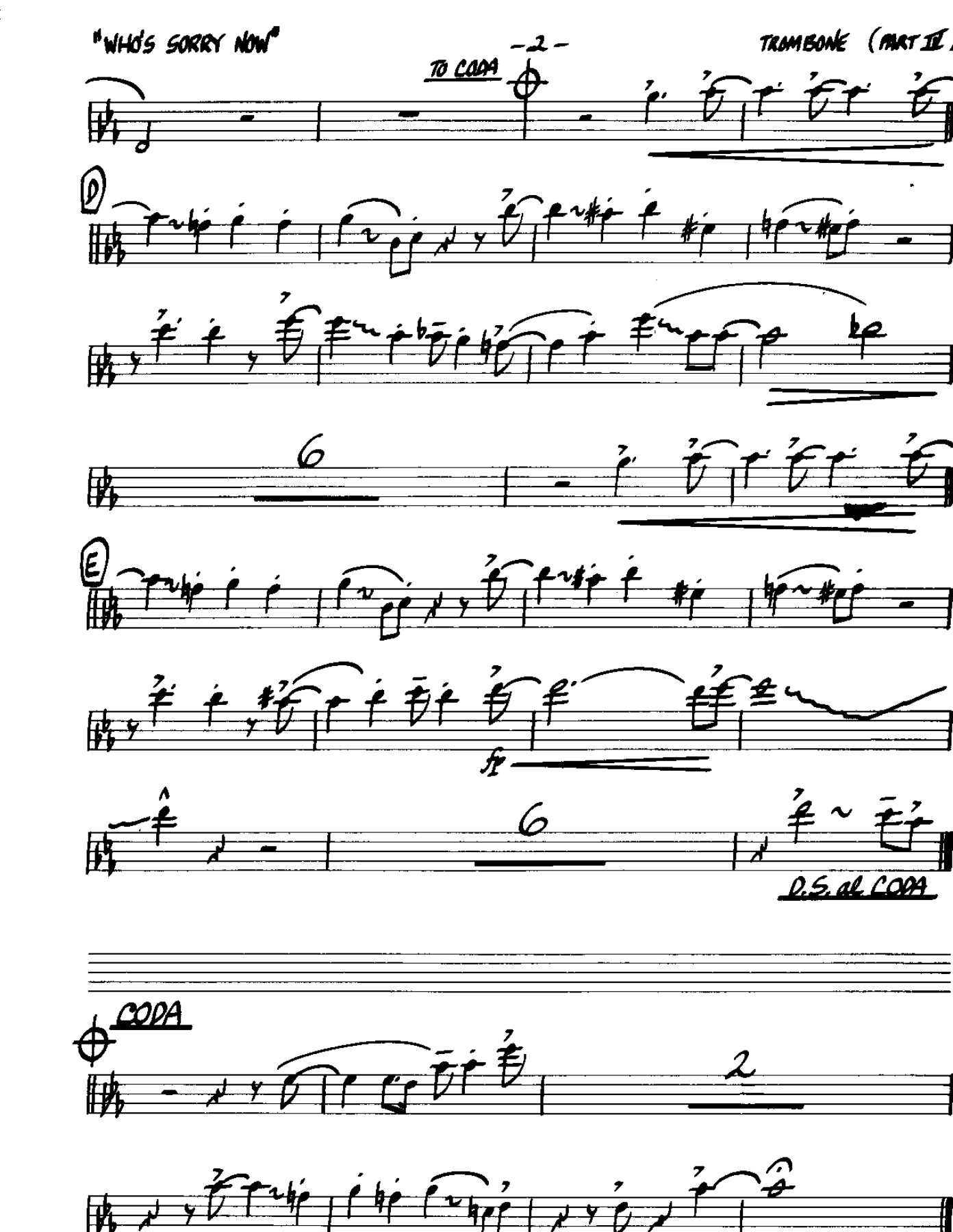 Who's Sorry Now-Trombone — page 2