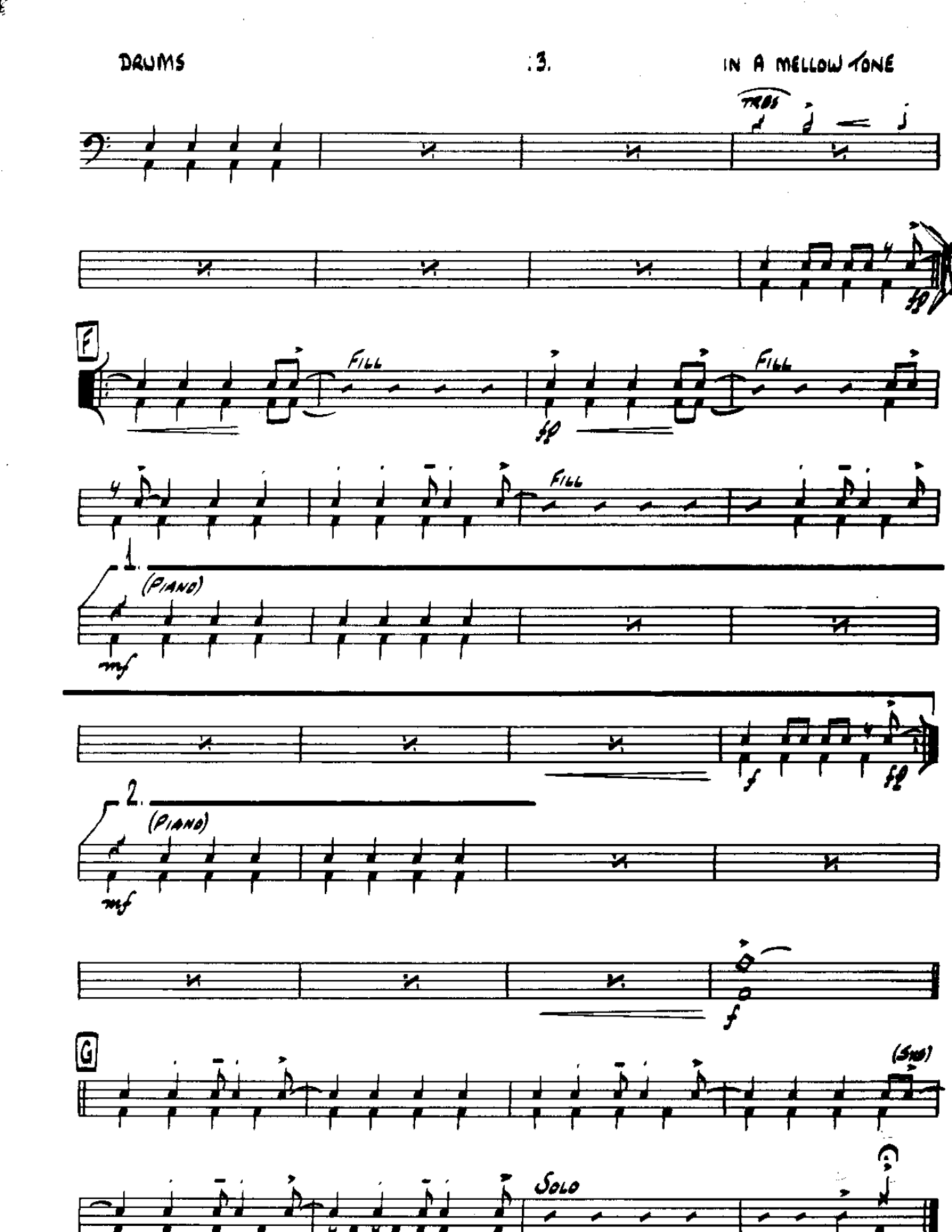 In a Mellow Tone-Drums — page 3