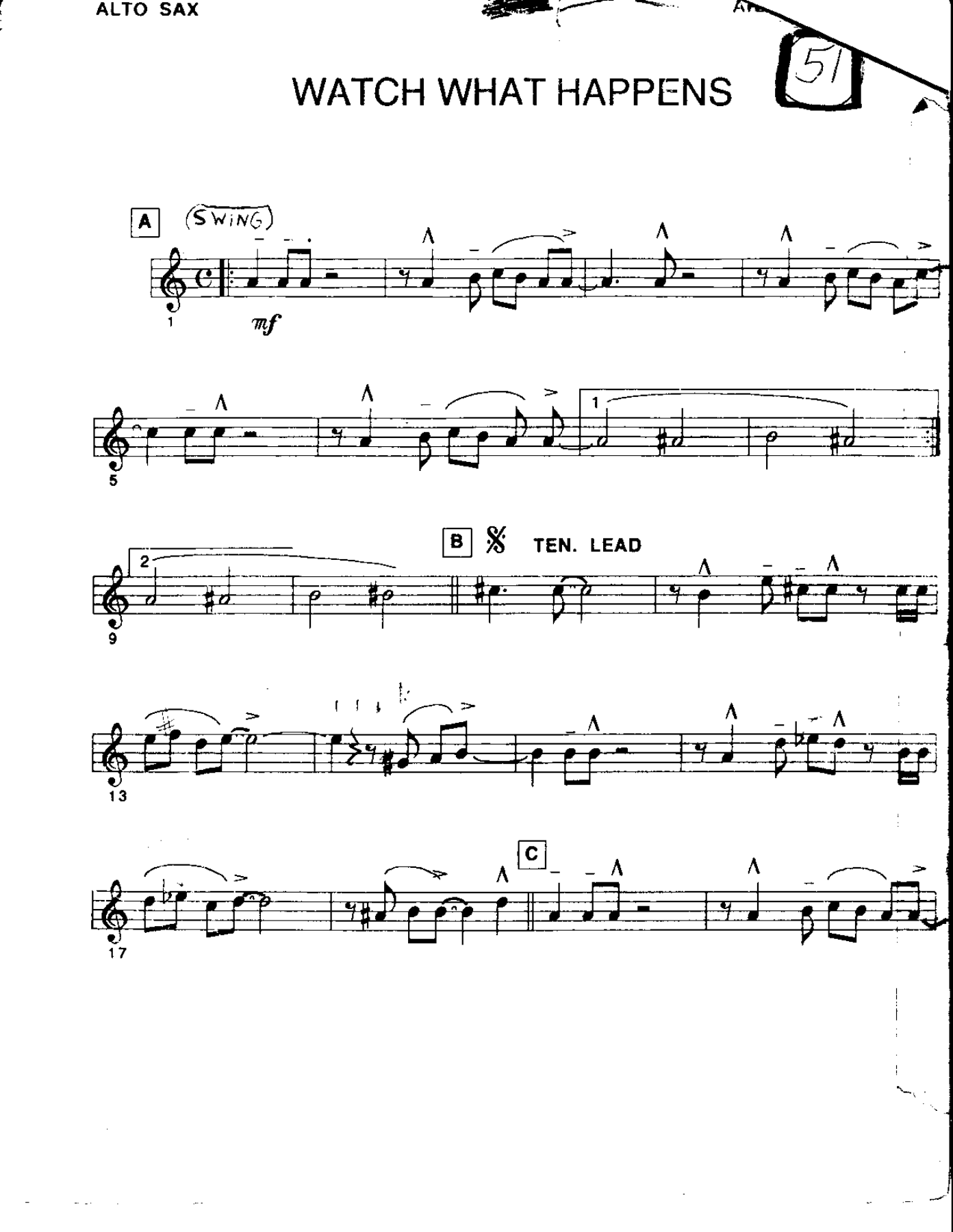 Watch what Happens-Alto — sheet music cover (first page)