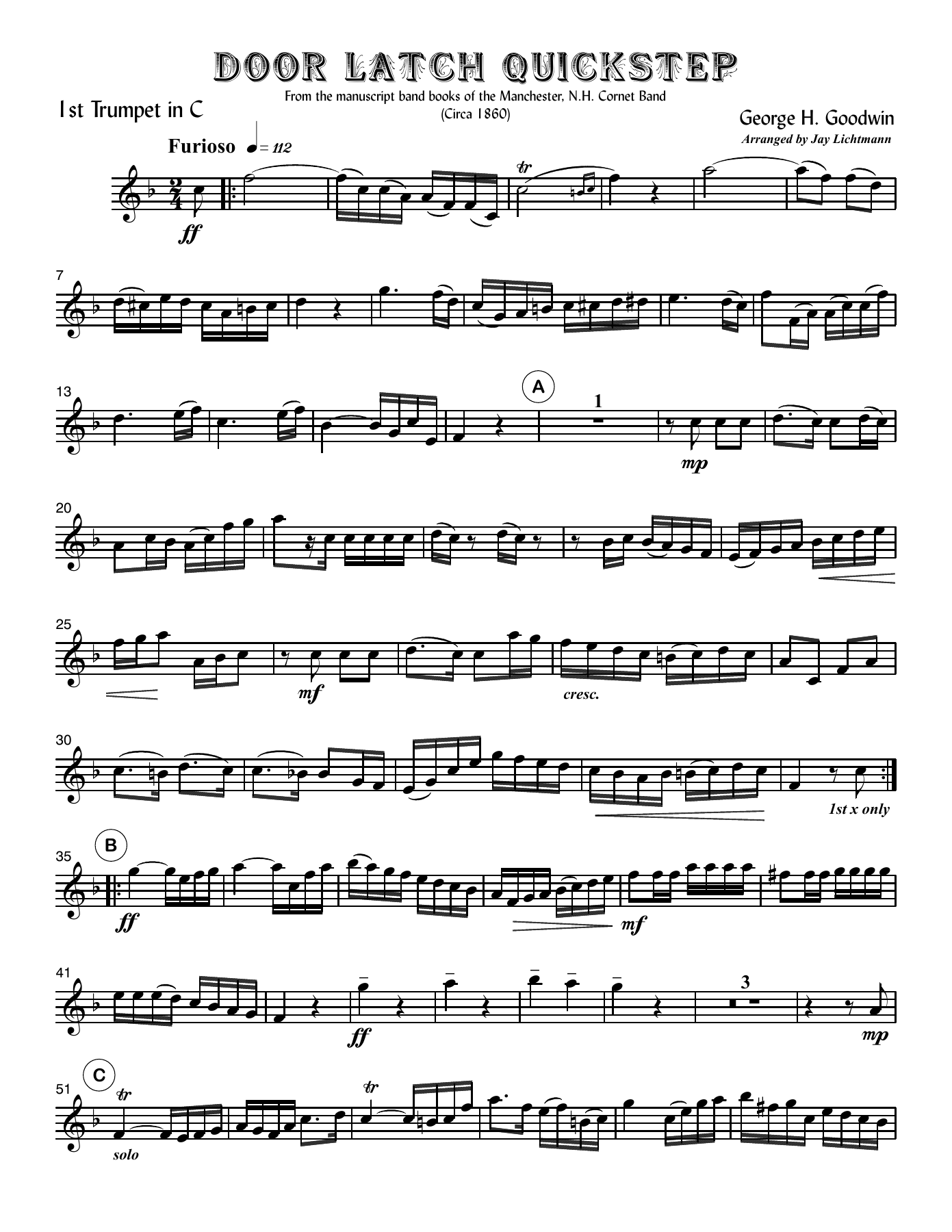 doorlatch — sheet music cover (first page)