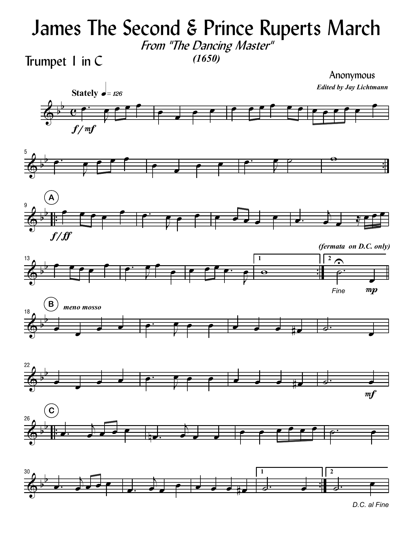 jamesruperts — sheet music cover (first page)