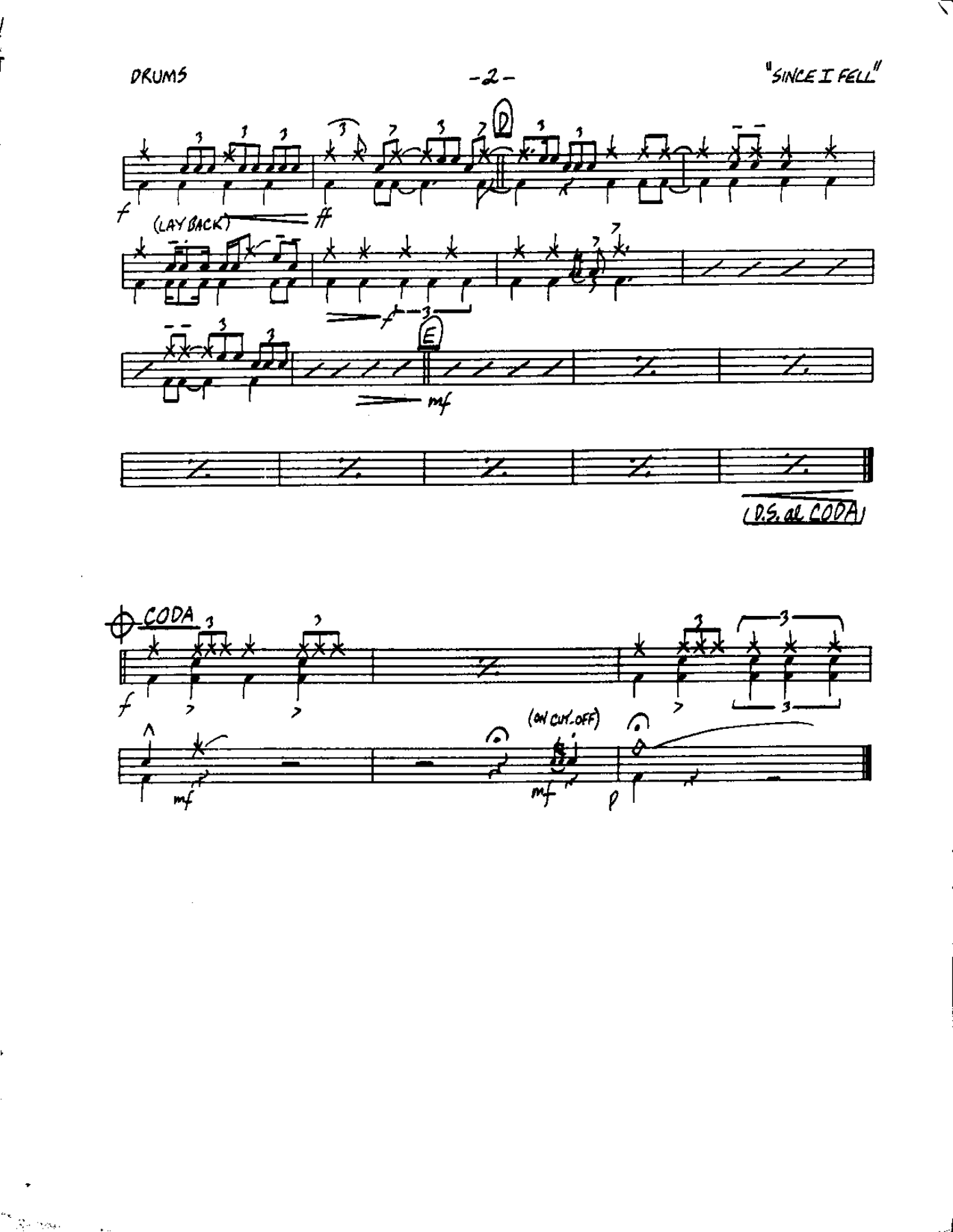 Circle 94-Since I fell for You-Drums — page 2