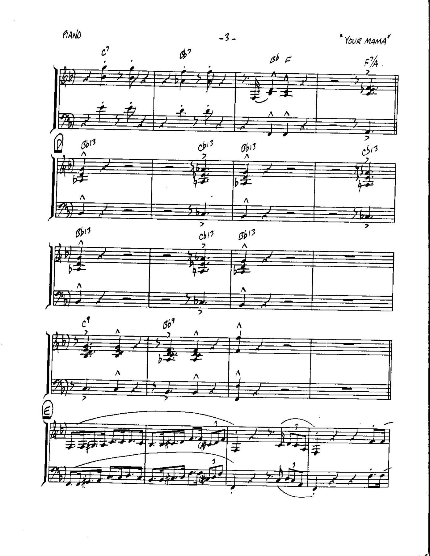 Circle 93-Your Mama don't Dance-Piano — page 3