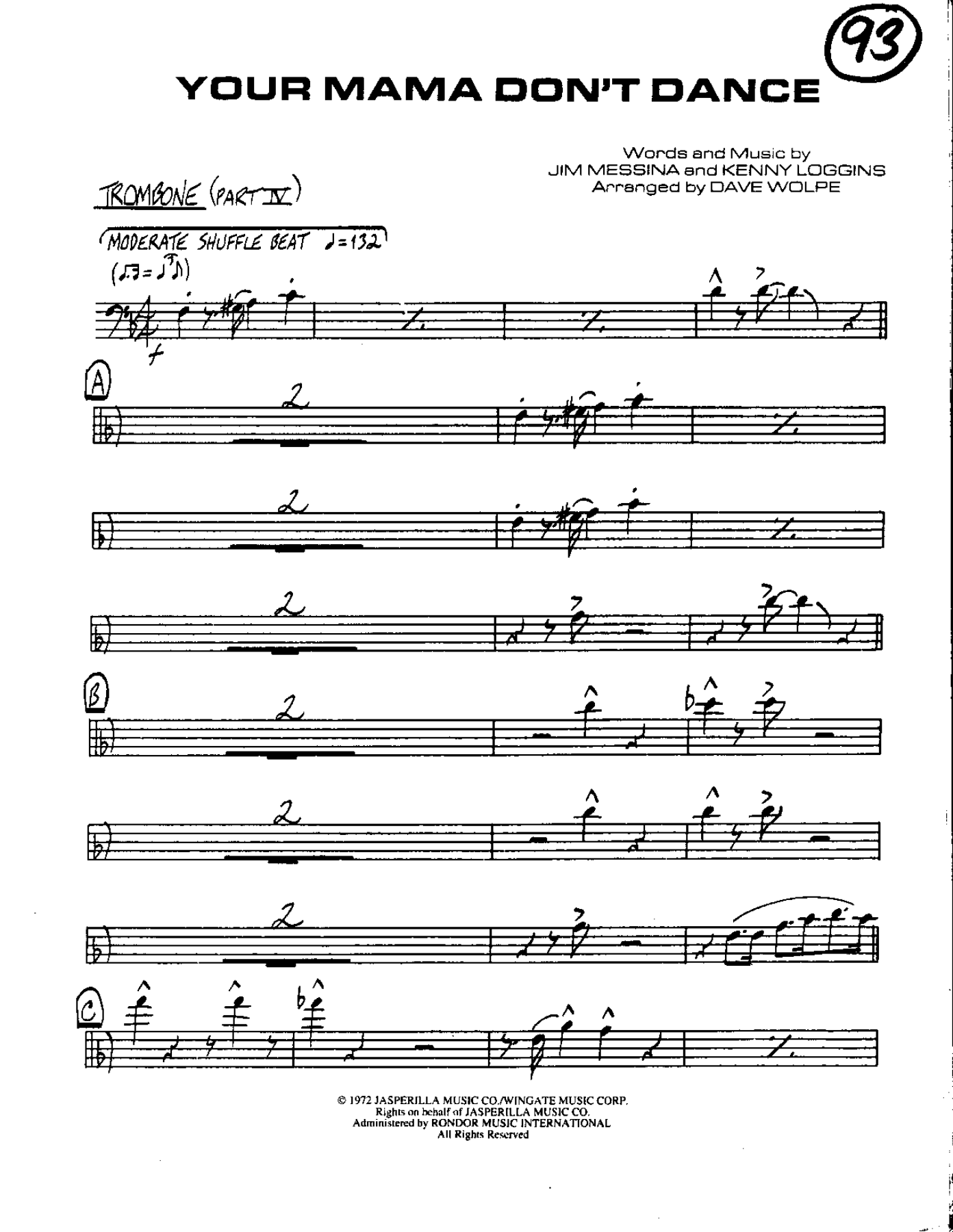Circle 93-Your Mama don't Dance-Trombone — page 2