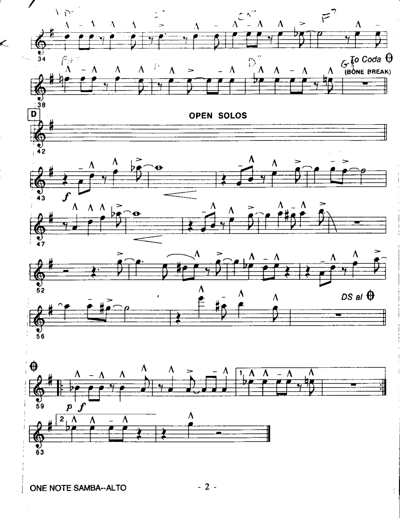 One Note Samba-Alto — page 2