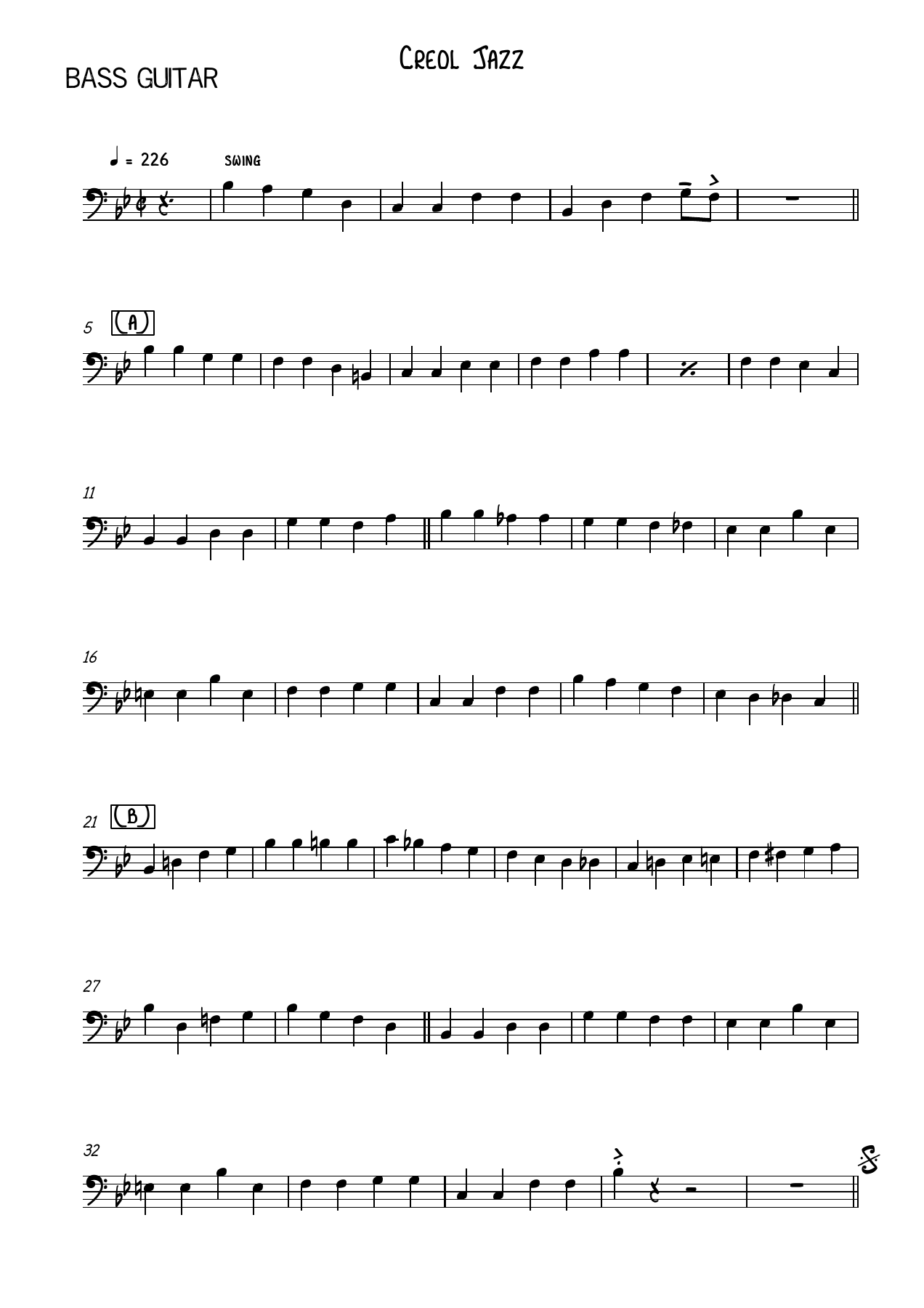 Creol Jazz — sheet music cover (first page)
