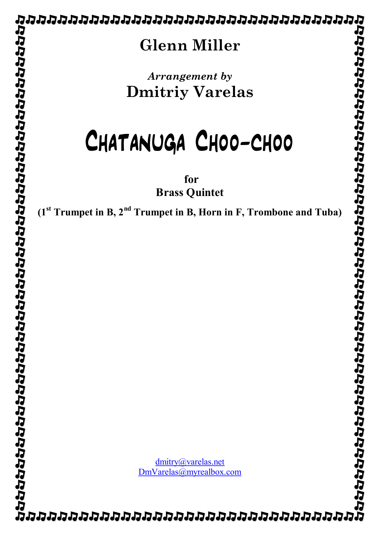 Miller Chatanuga Brass Quint — Small Ensemble sheet music arranged by Mr. X | Swing