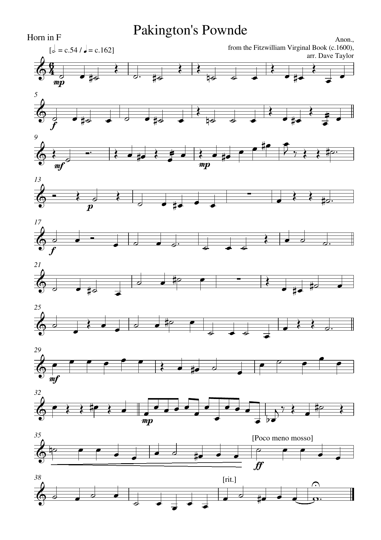 3 Horn in F — Small Ensemble sheet music arranged by Mr. X | Jazz Standard