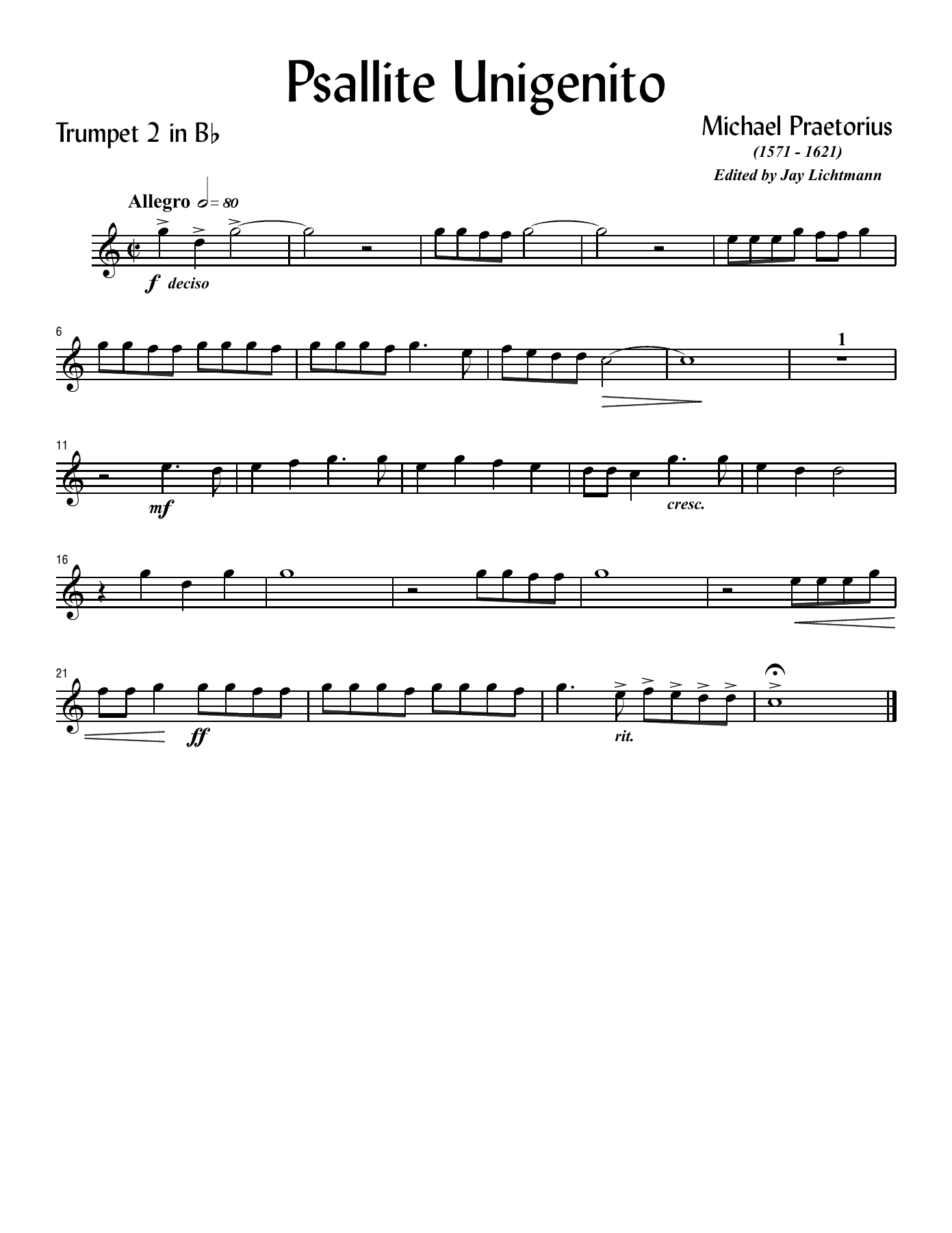 psallite unigenito praetorius — page 2