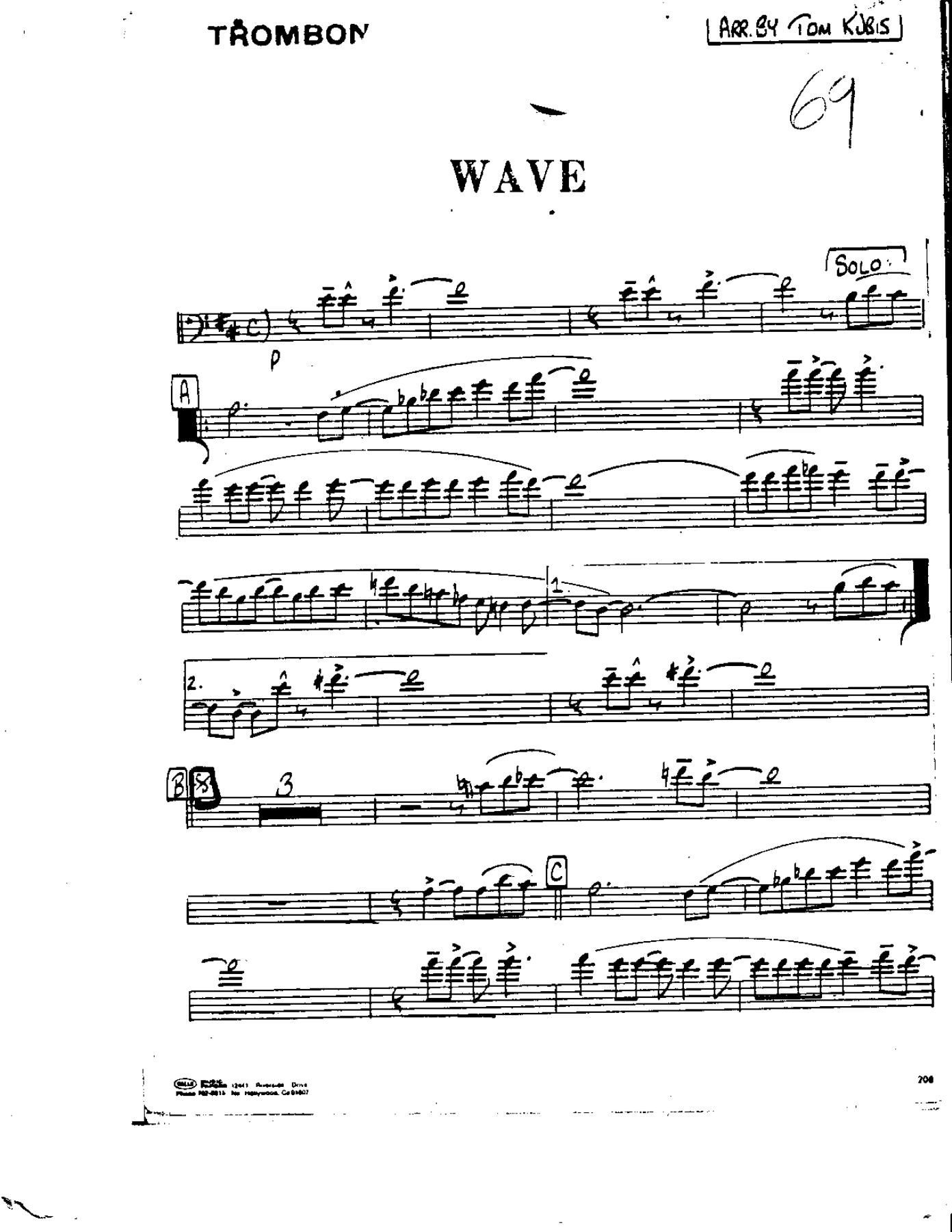 Wave-Trombone — sheet music cover (first page)