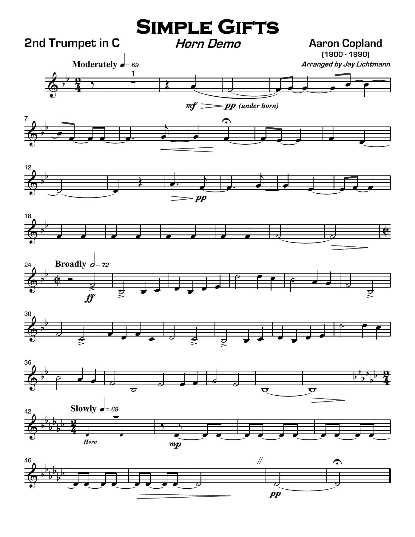 simple gifts aaron copland5tet — page 2