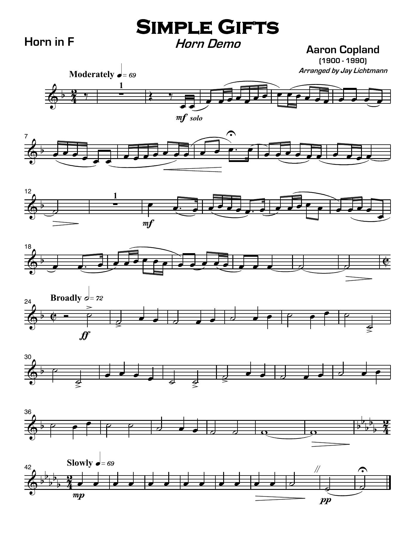 simple gifts aaron copland5tet — page 3