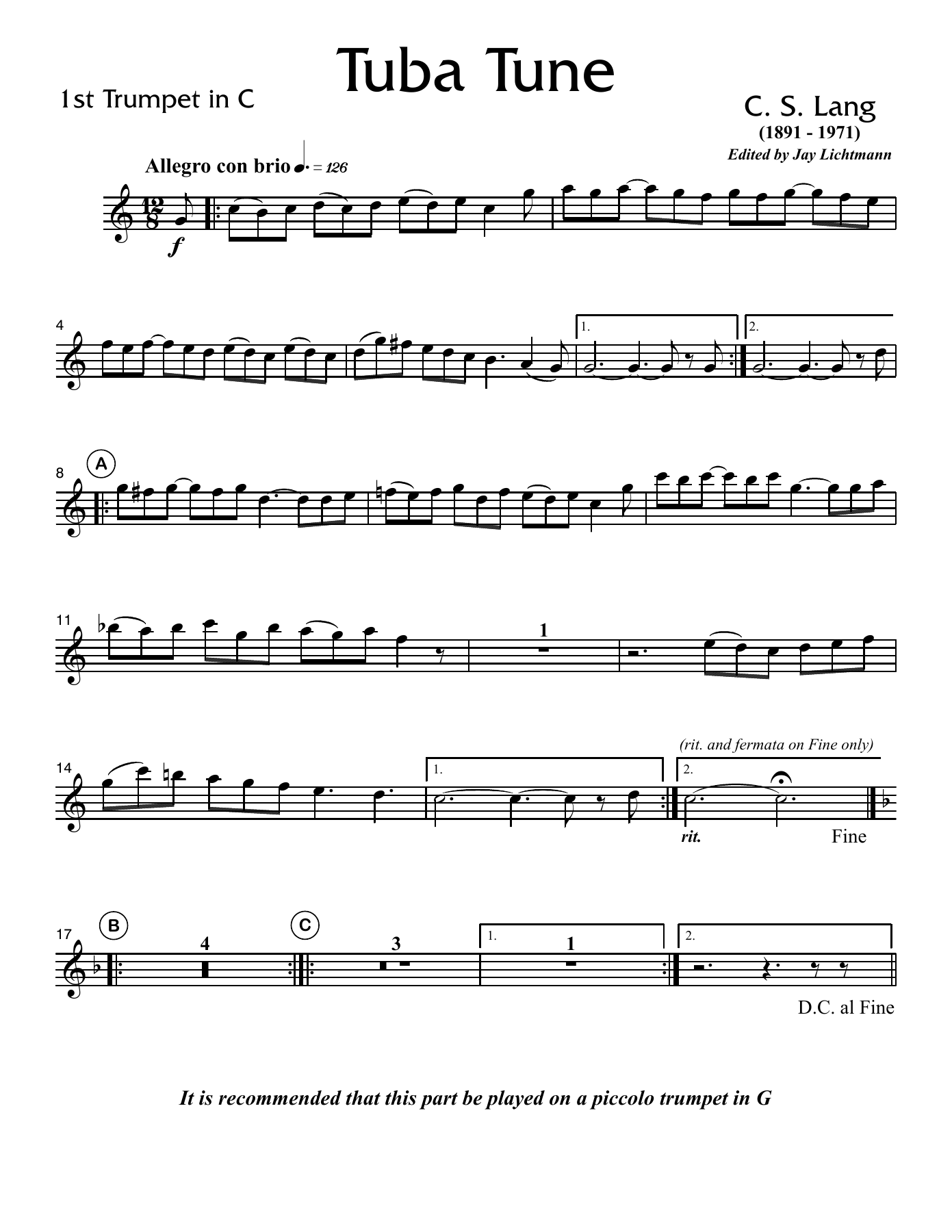 tubatune — Small Ensemble sheet music arranged by Mr. X | Traditional