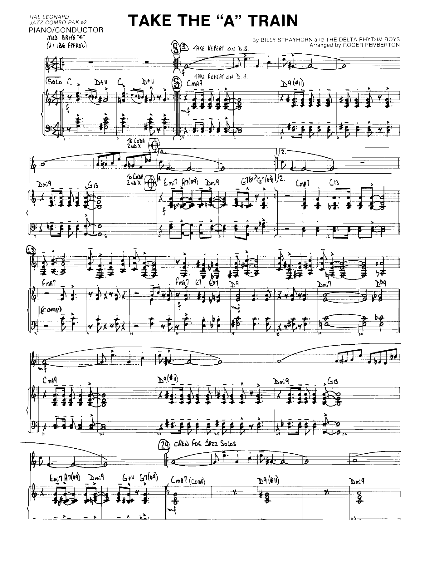Jazz Combo pak#2 Strayhorn Pemperton — Small Ensemble sheet music arranged by ROGER PEMBERTON | Jazz Standard