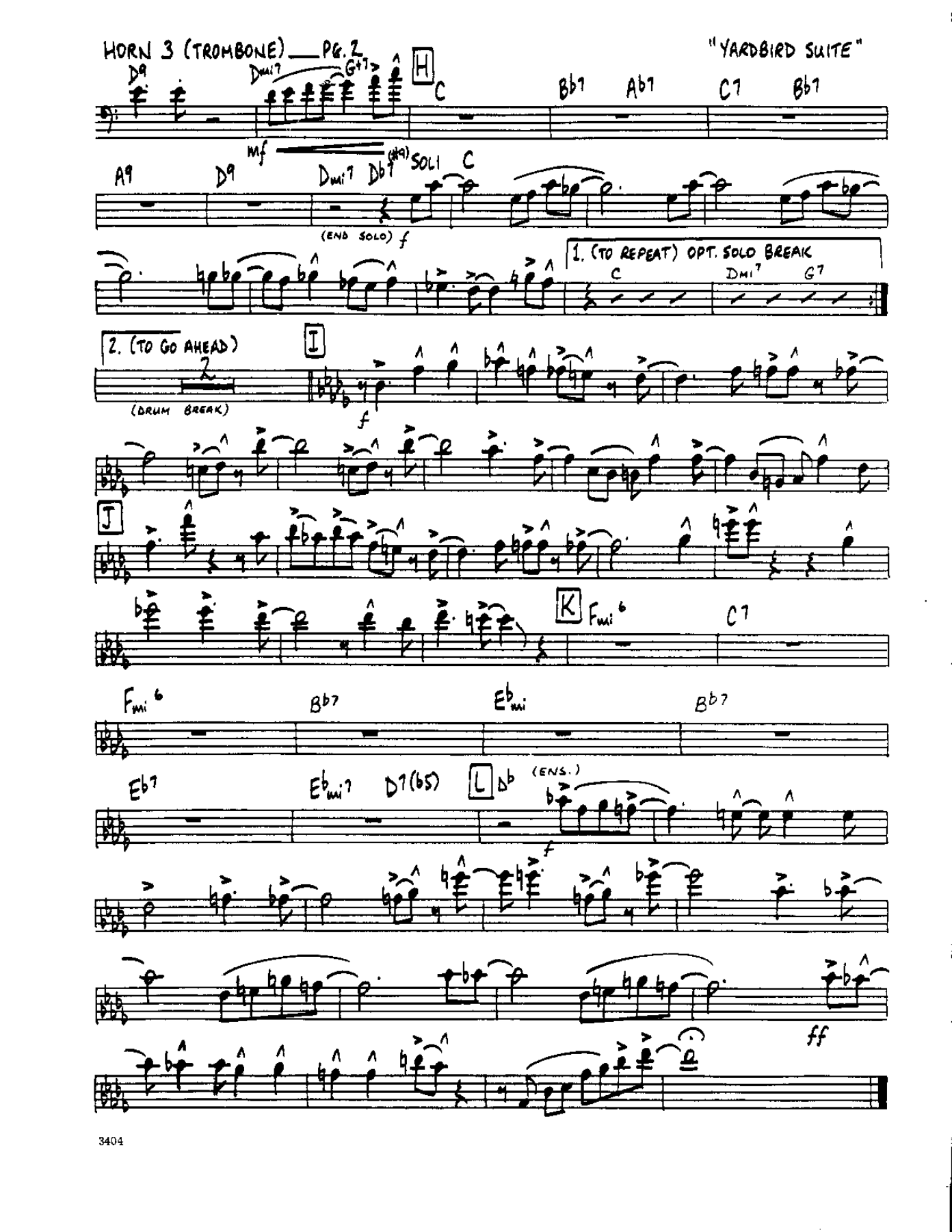 Yardbird Suite-Trombone — page 2