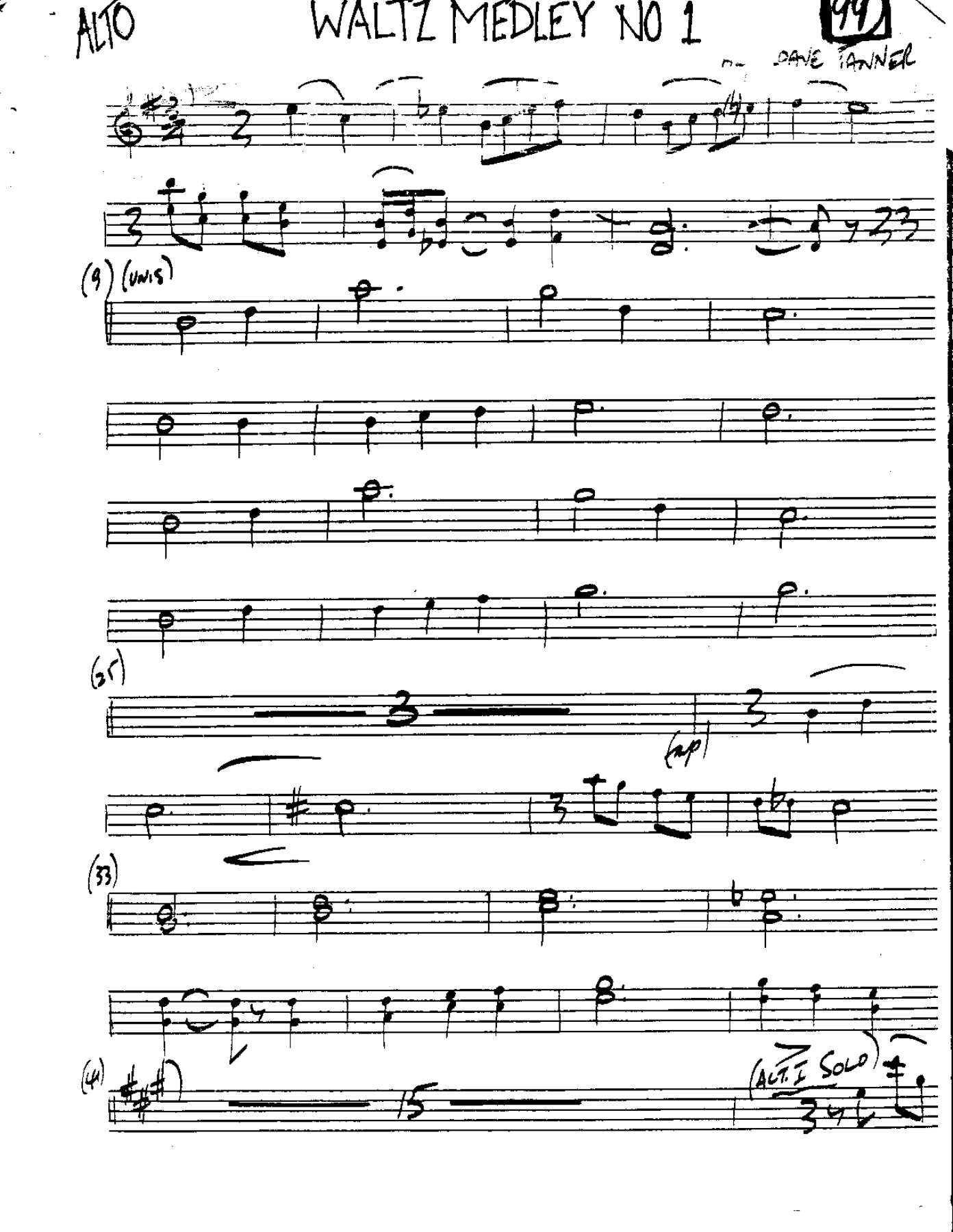 Waltz Medley-Alto — sheet music preview