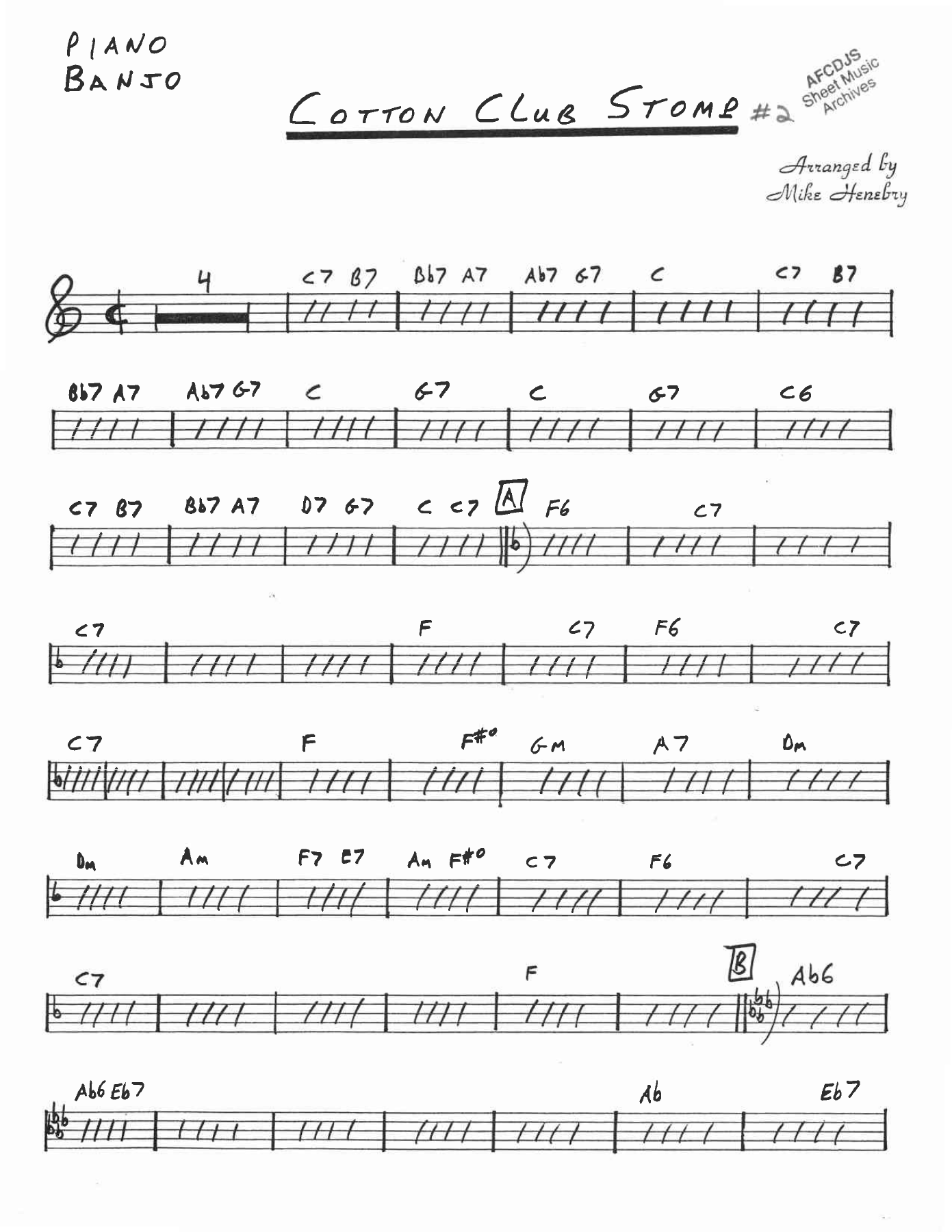 Cotton Club Stomp - arr Mike Henebry — sheet music preview