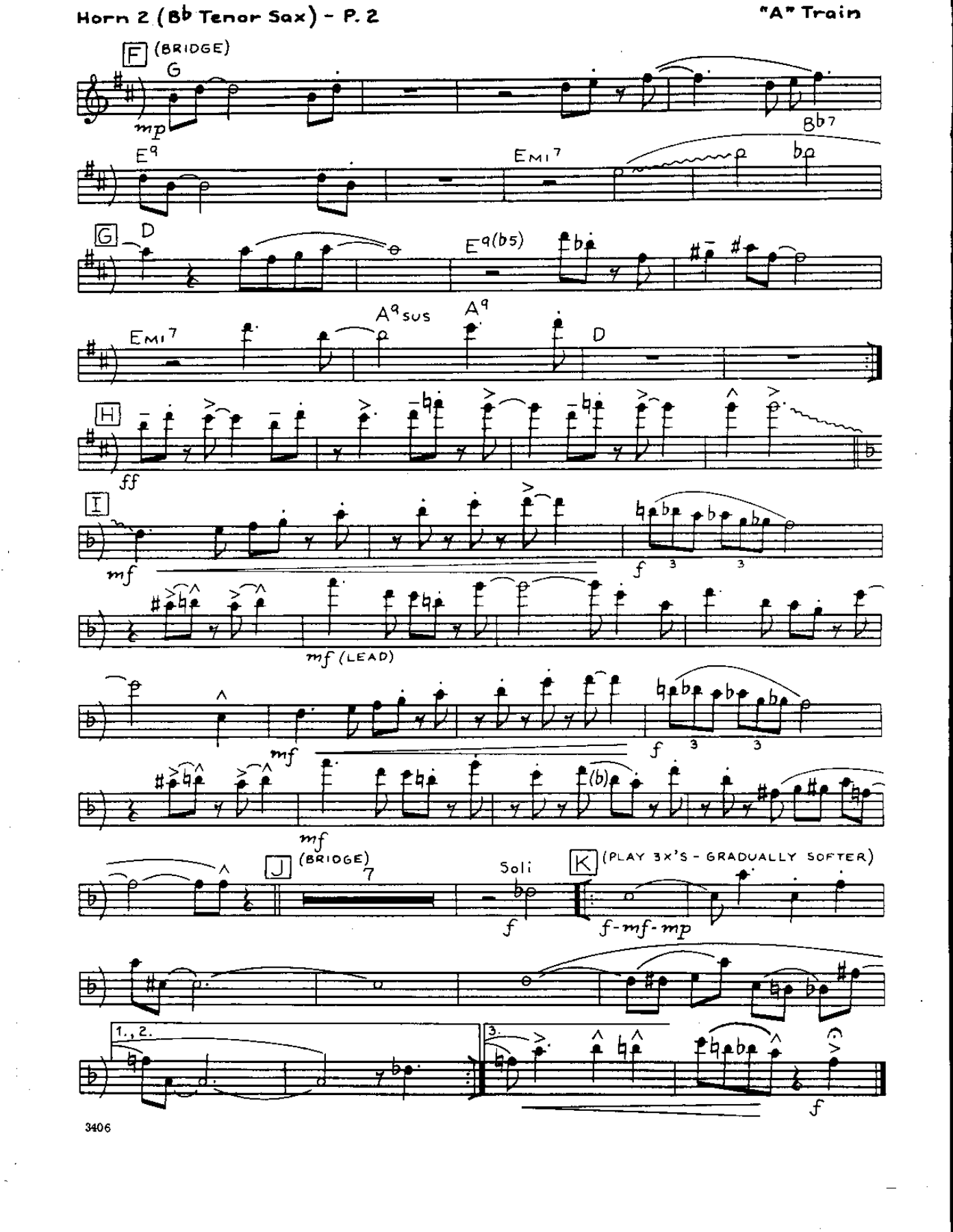 Take the A Train-Tenor — page 2