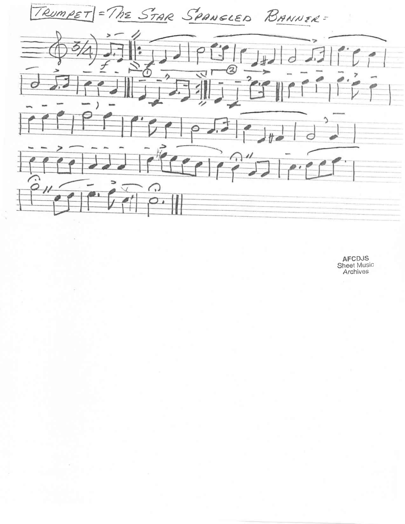 The Star Spangled Banner — sheet music cover (first page)