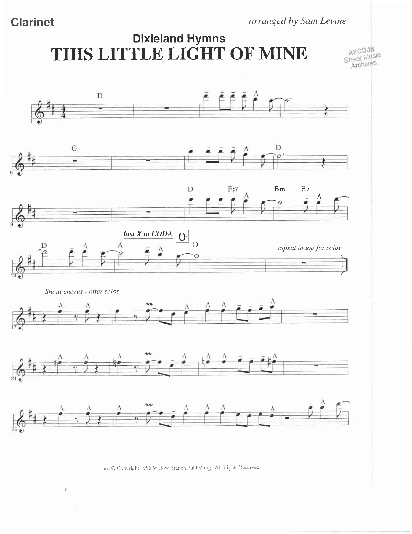 This Little Light of Mine - arr Sam Levine — sheet music preview
