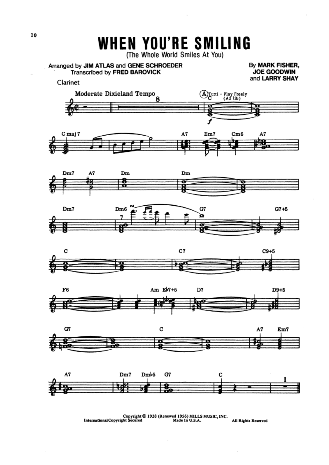When Youre Smiling - arr Jim Atlas — sheet music cover (first page)