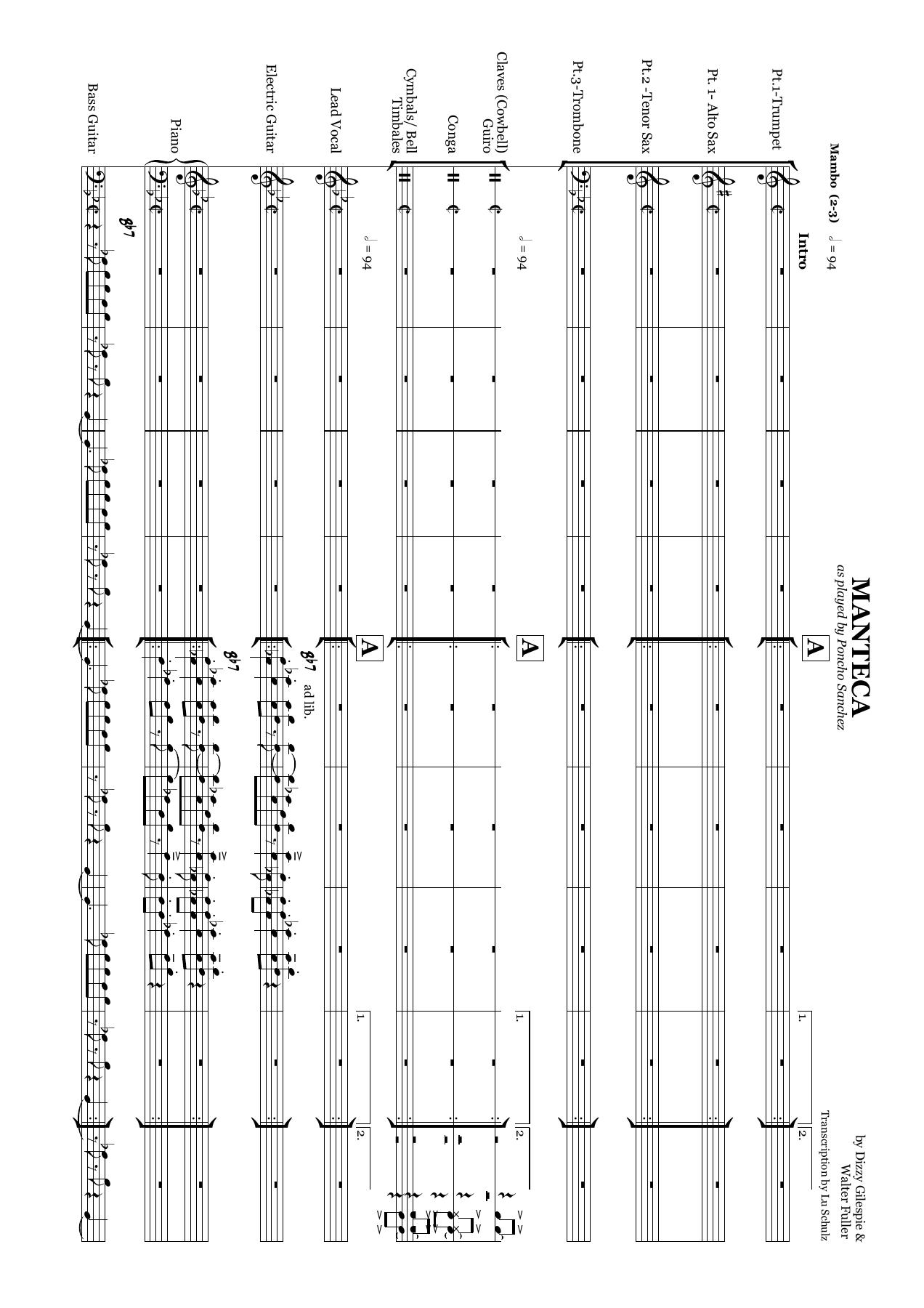 Manteca-Poncho Sanchez — sheet music preview