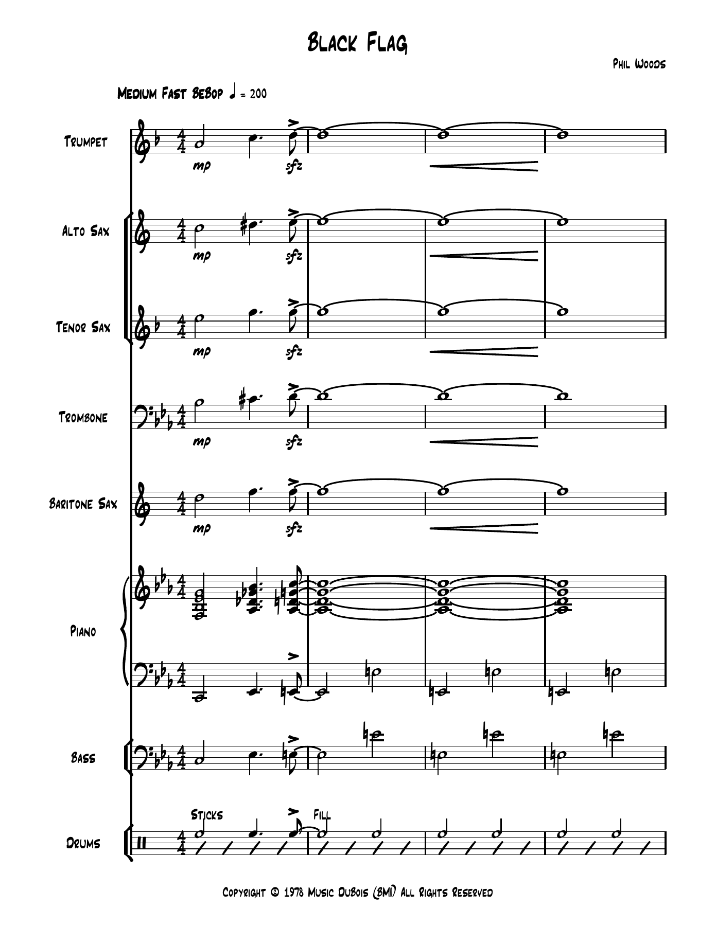 Black Flag LBB — sheet music cover (first page)