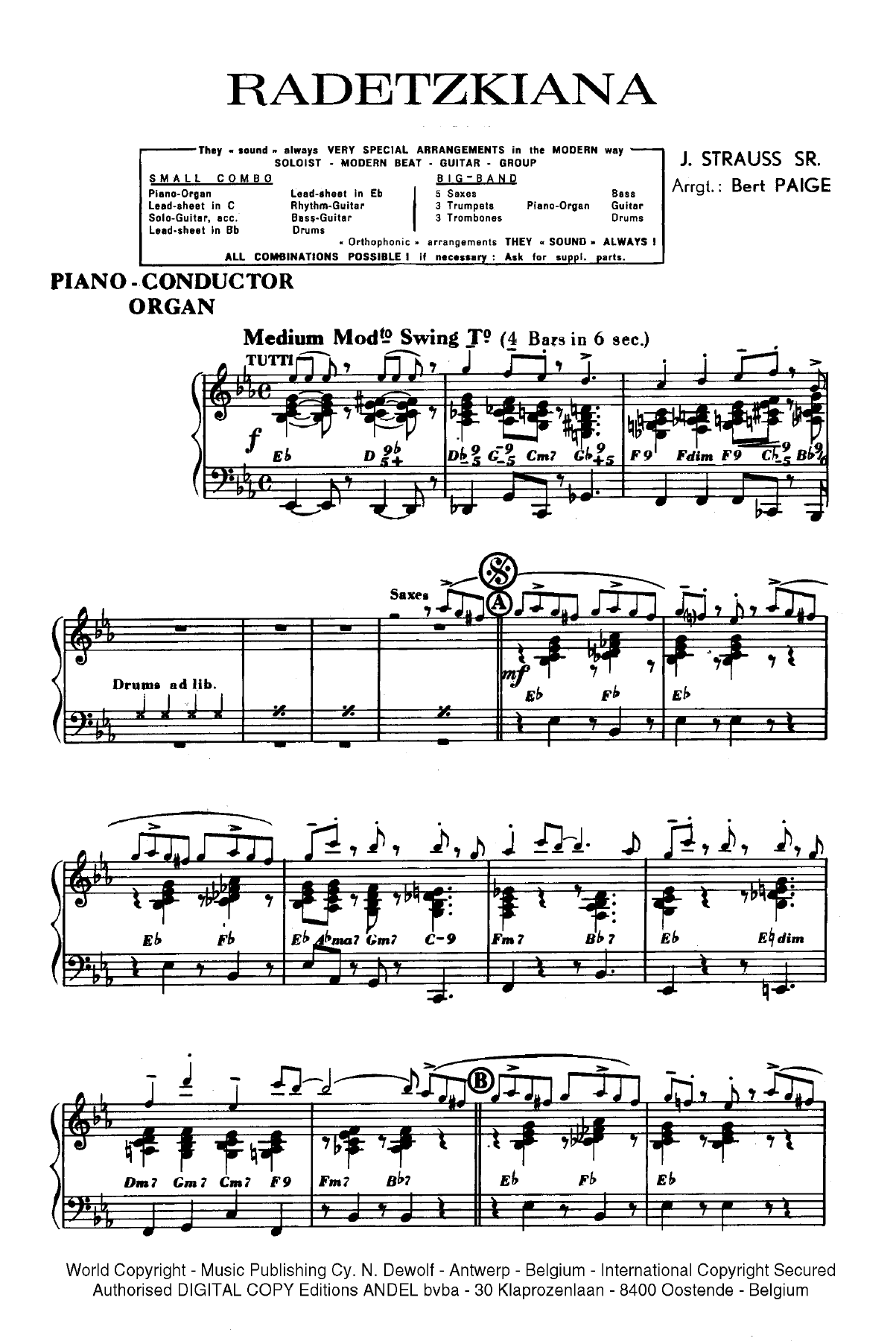 Big Band — sheet music cover (first page)