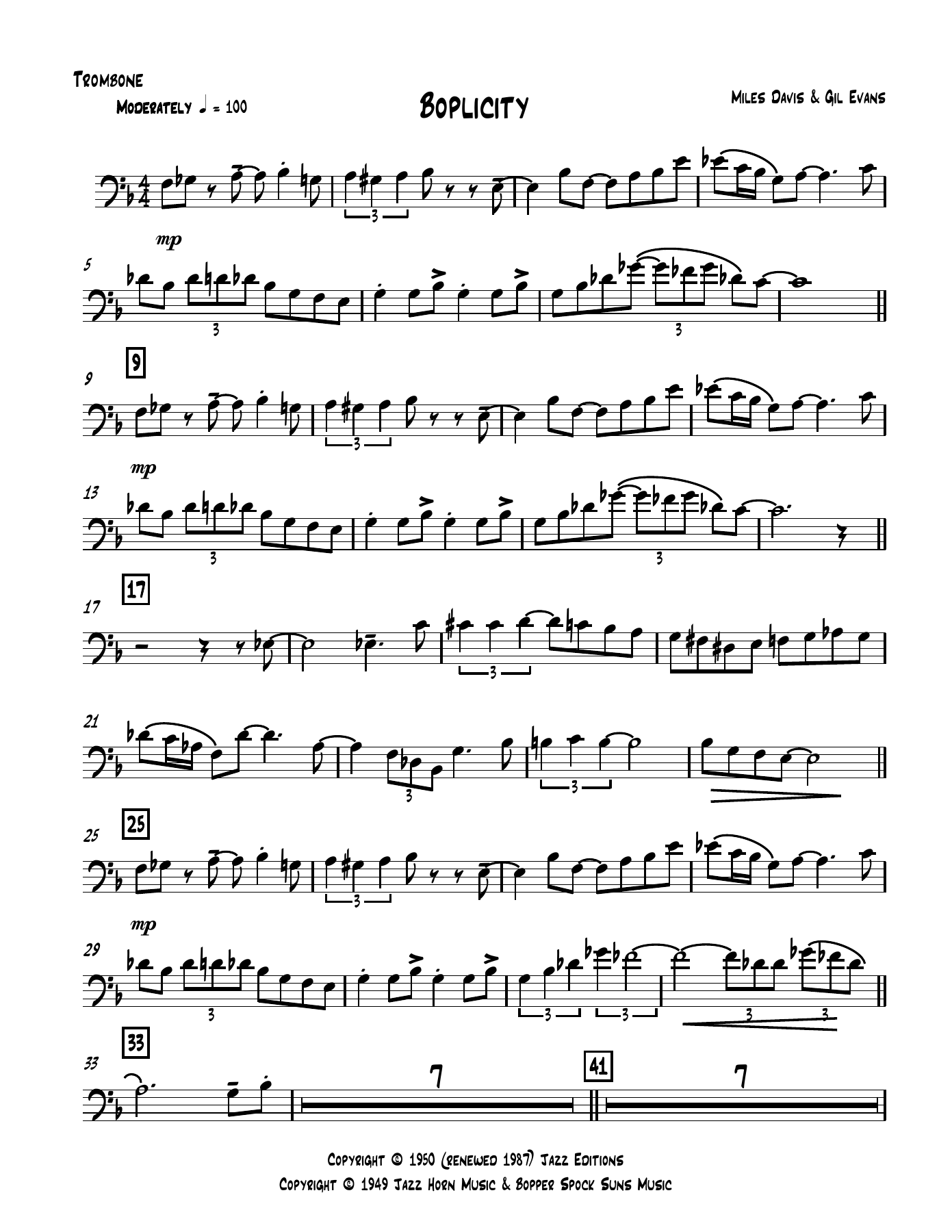 BoblicityLBB Trombone — sheet music cover (first page)