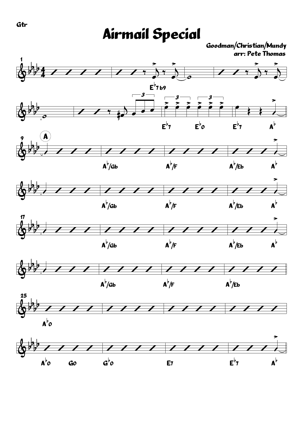airmail-gtr — sheet music cover (first page)