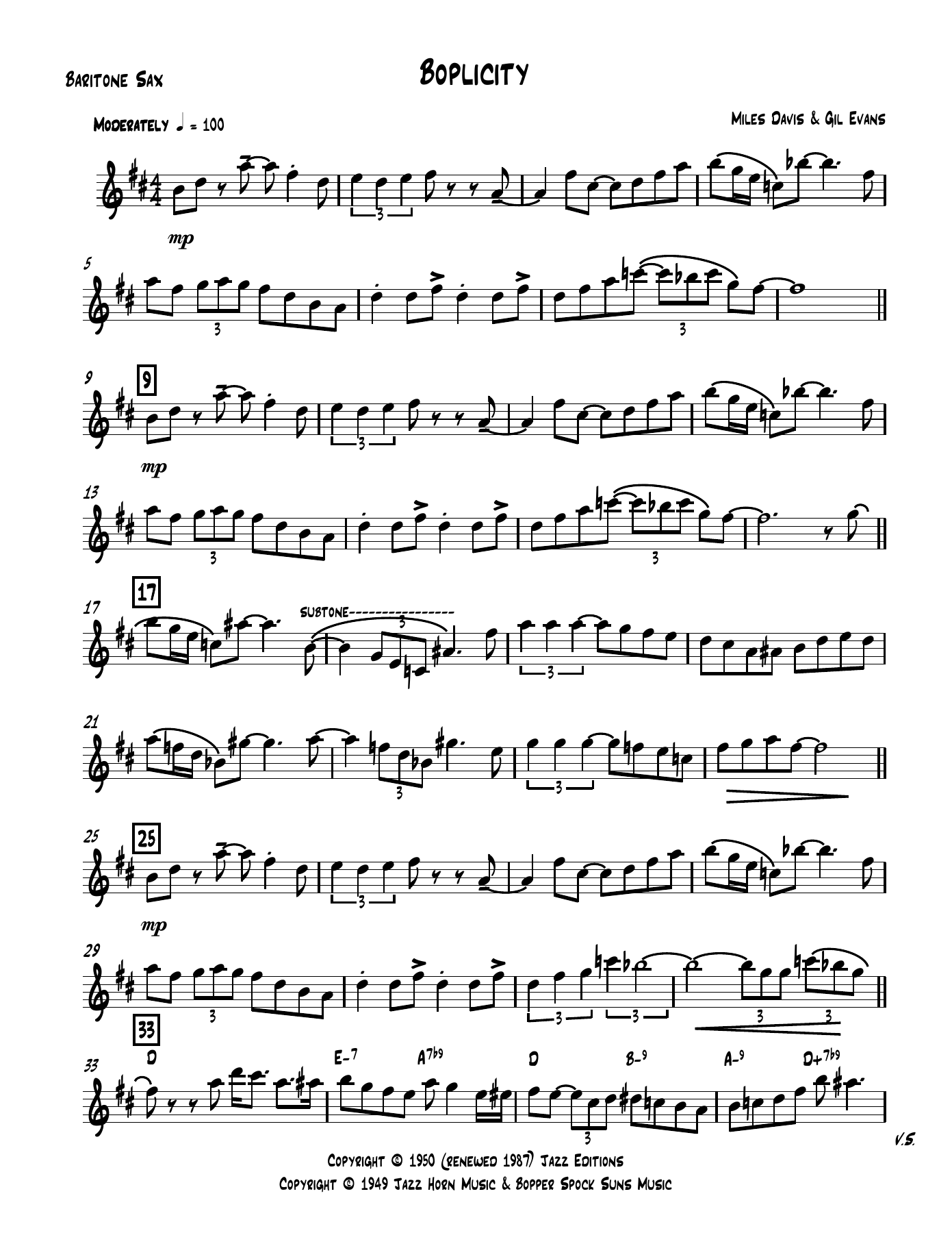 BoblicityLBB Baritone Saxophone — sheet music cover (first page)