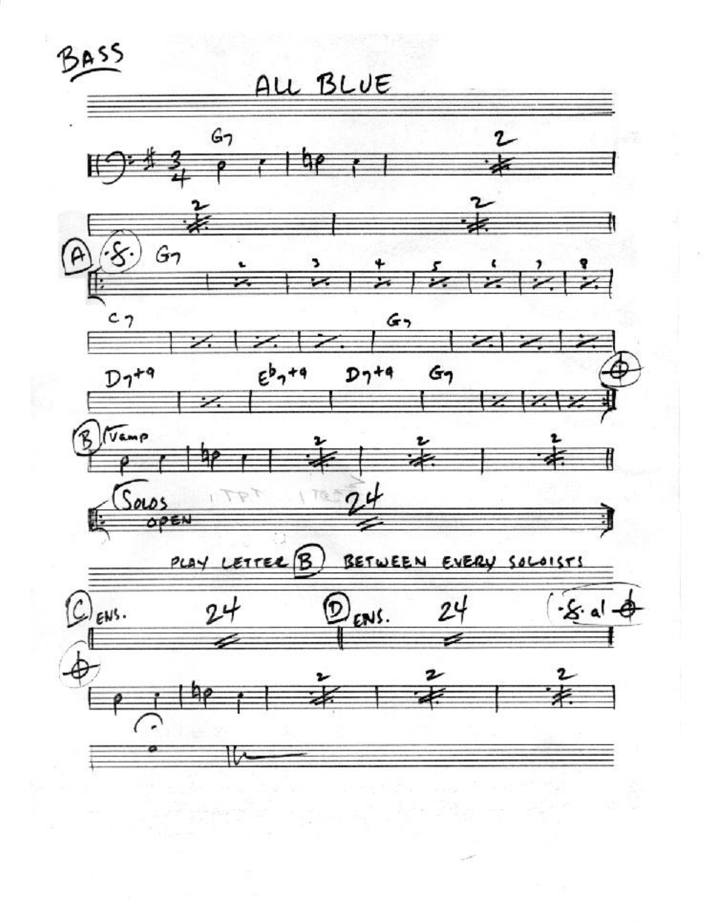 allblubass — sheet music cover (first page)