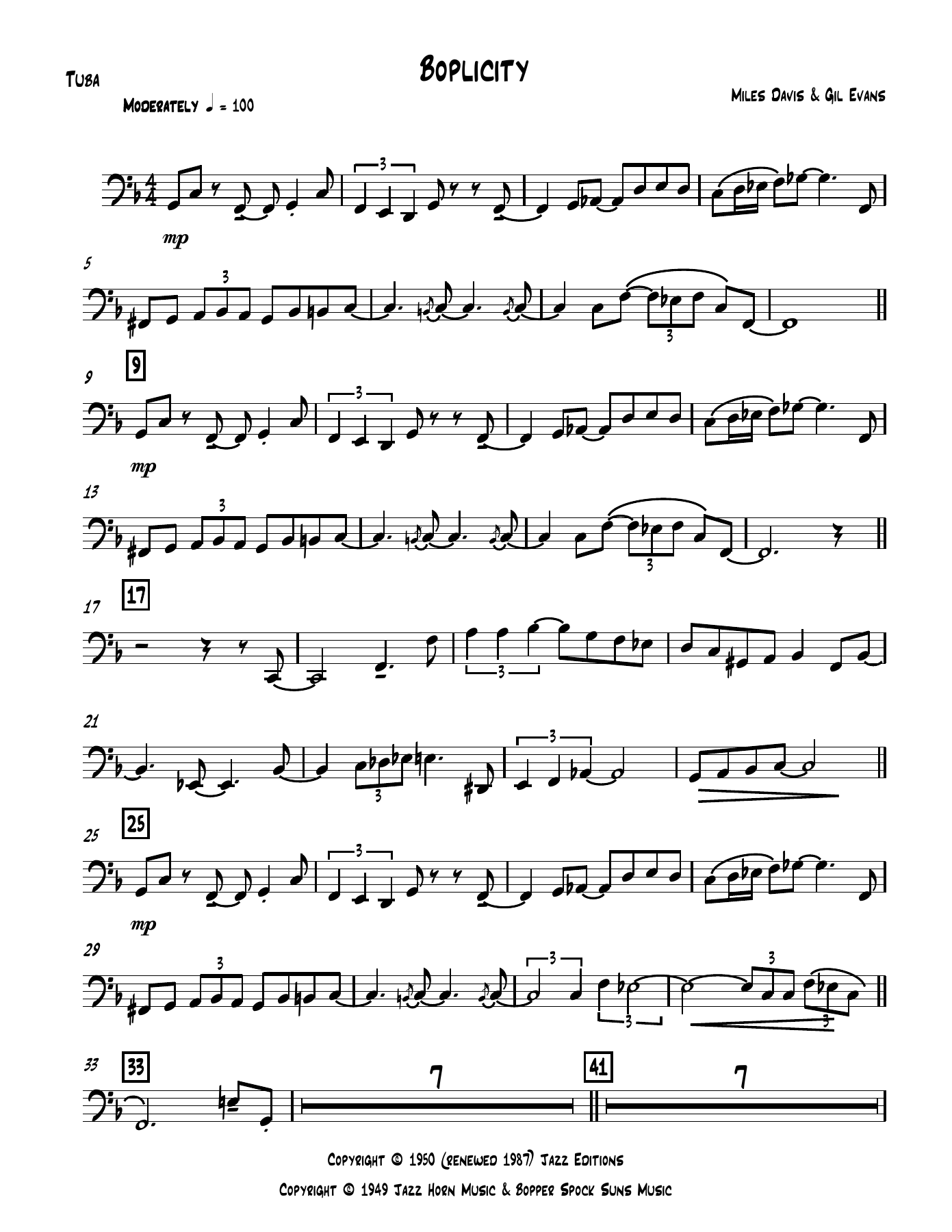 BoblicityLBB Tuba — sheet music cover (first page)