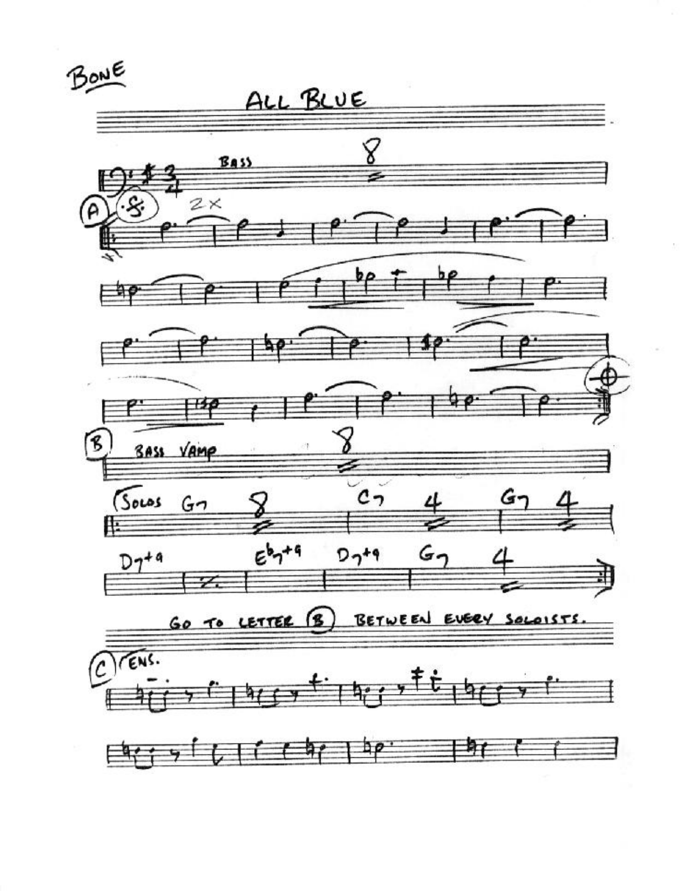 allblu1bone — sheet music cover (first page)