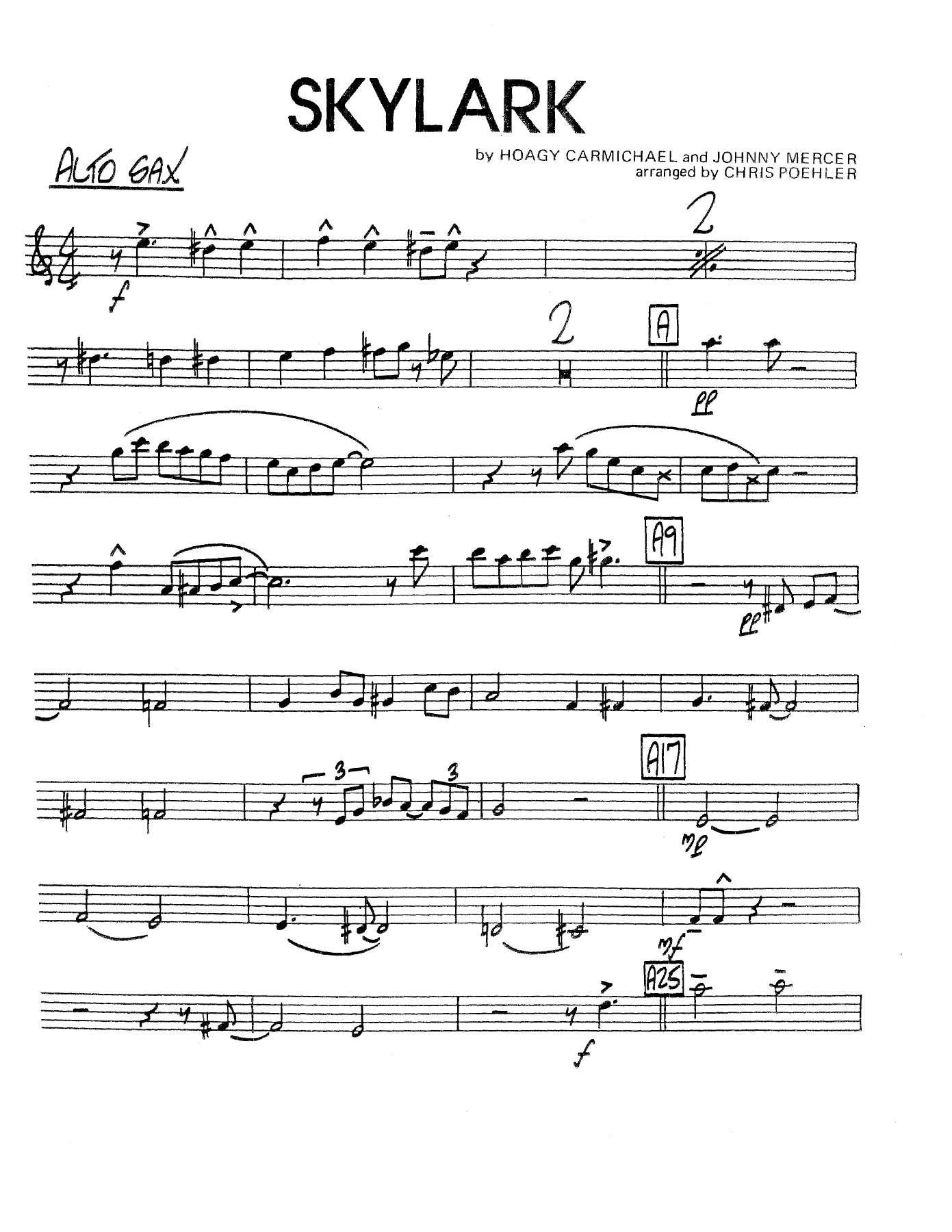 Skylark — sheet music preview