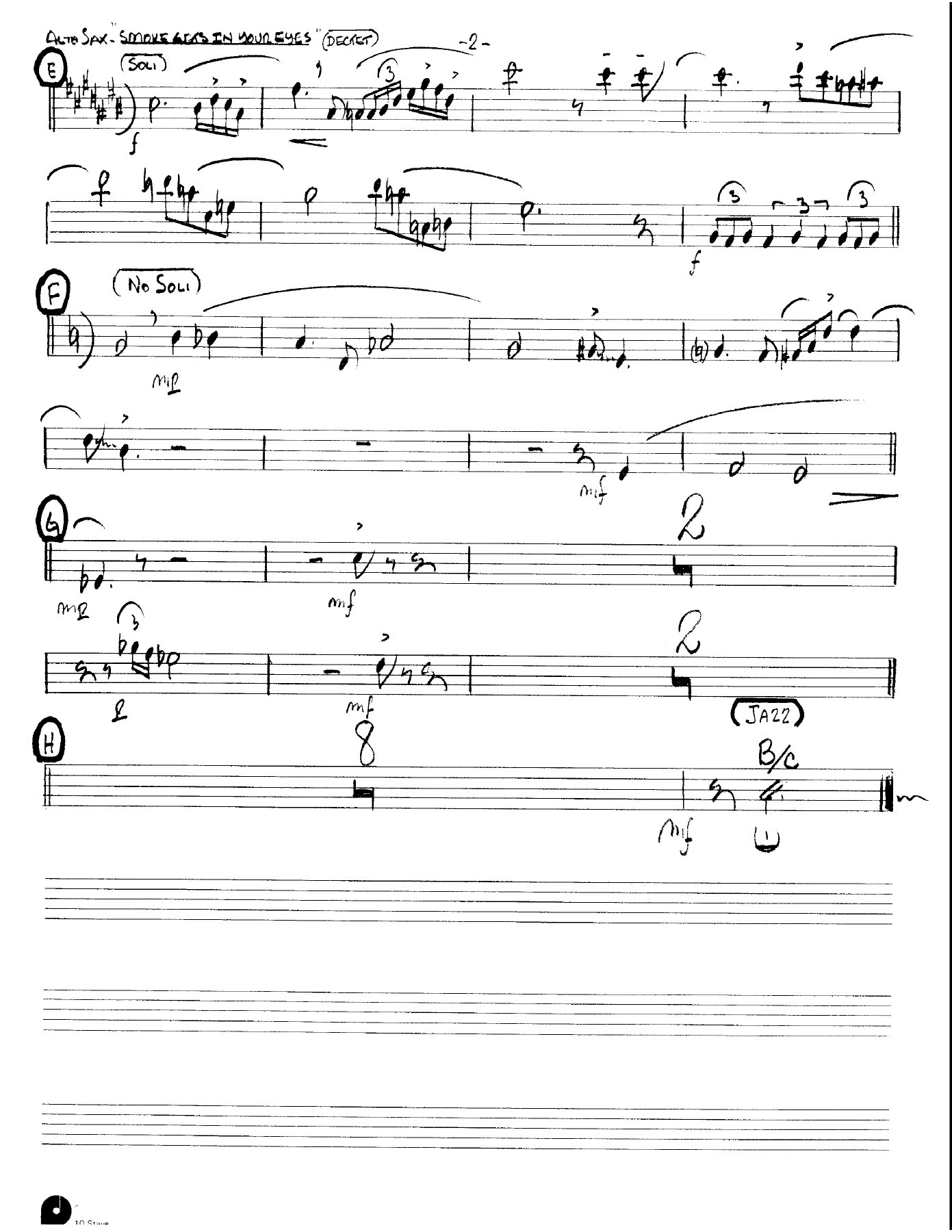 Smoke gets in your eyes Alto — page 2