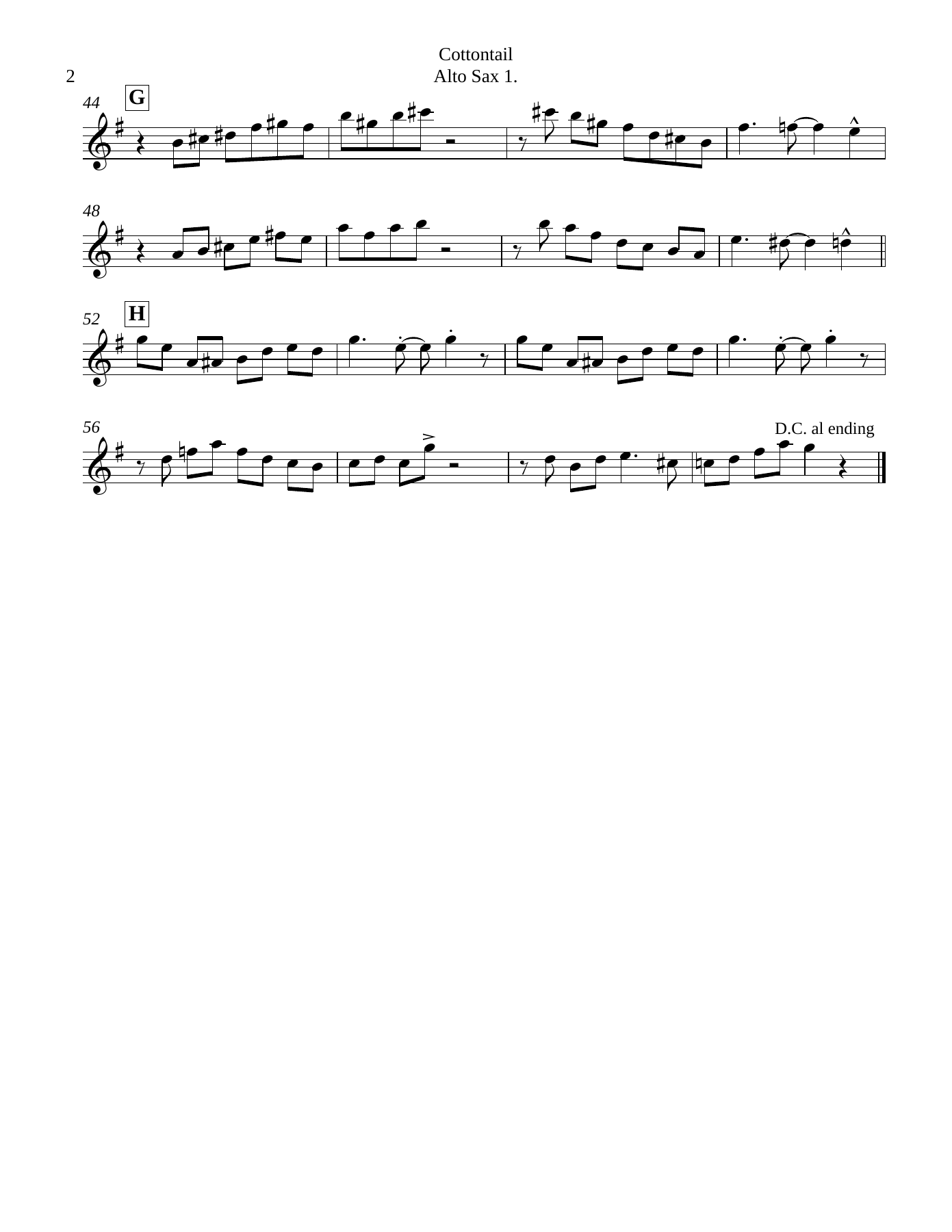 Cottontail Alto Sax — page 2