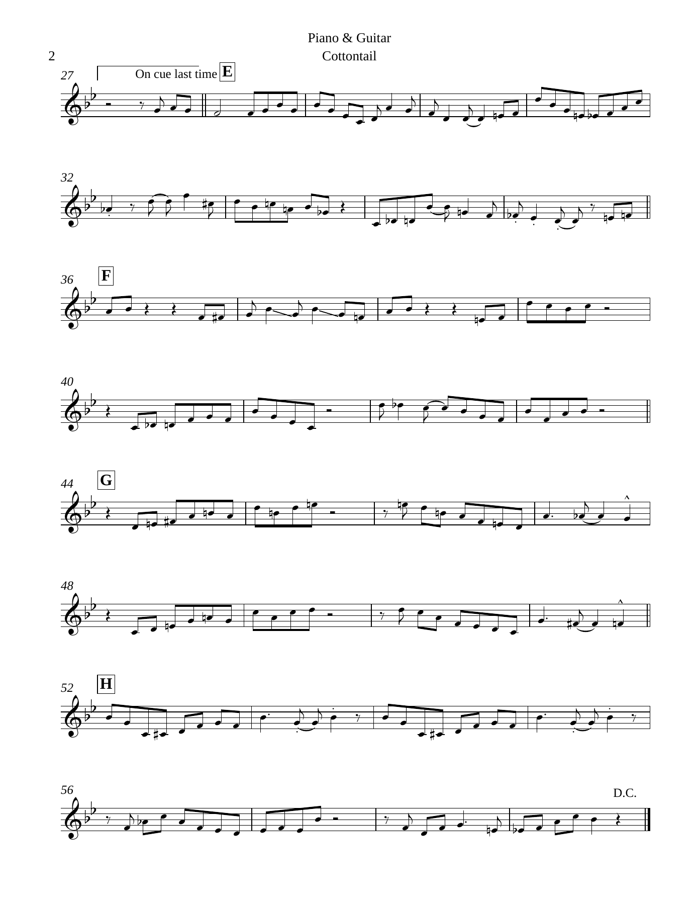 Cottontail Piano & Guitar — page 2
