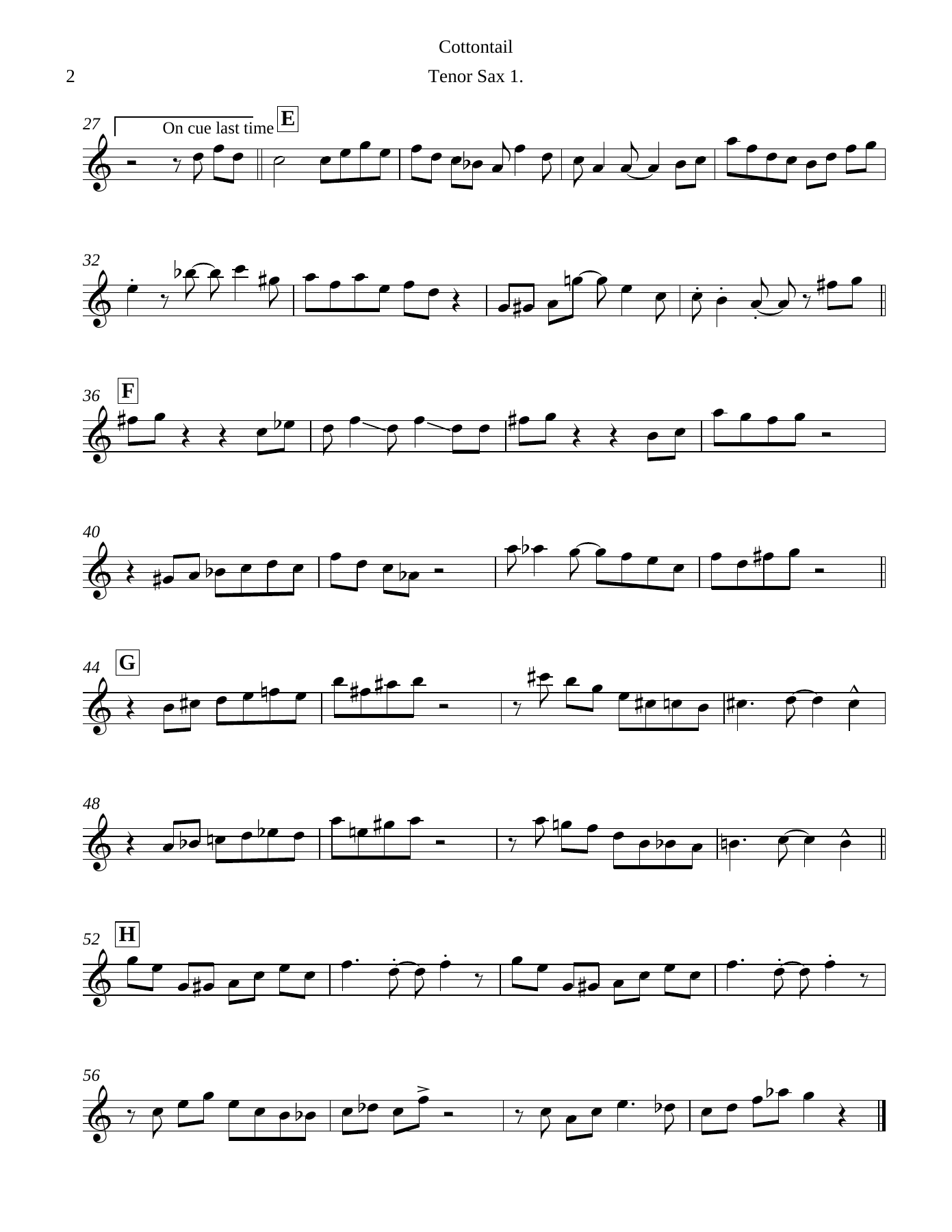 Cottontail Tenor Sax — page 2