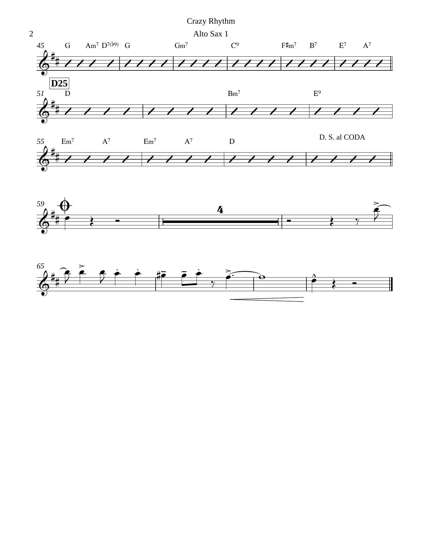 Crazy Rhythm Alto Sax — page 2