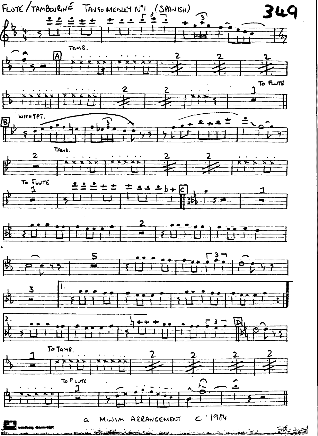 Frontline Parts — Small Ensemble sheet music arranged by Mr. X | Tango