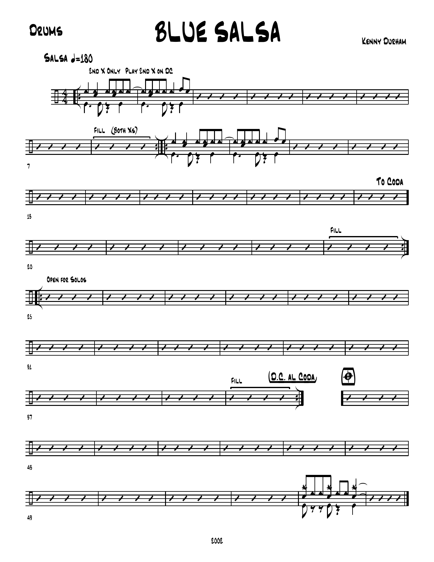 Blue Salsa — sheet music cover (first page)
