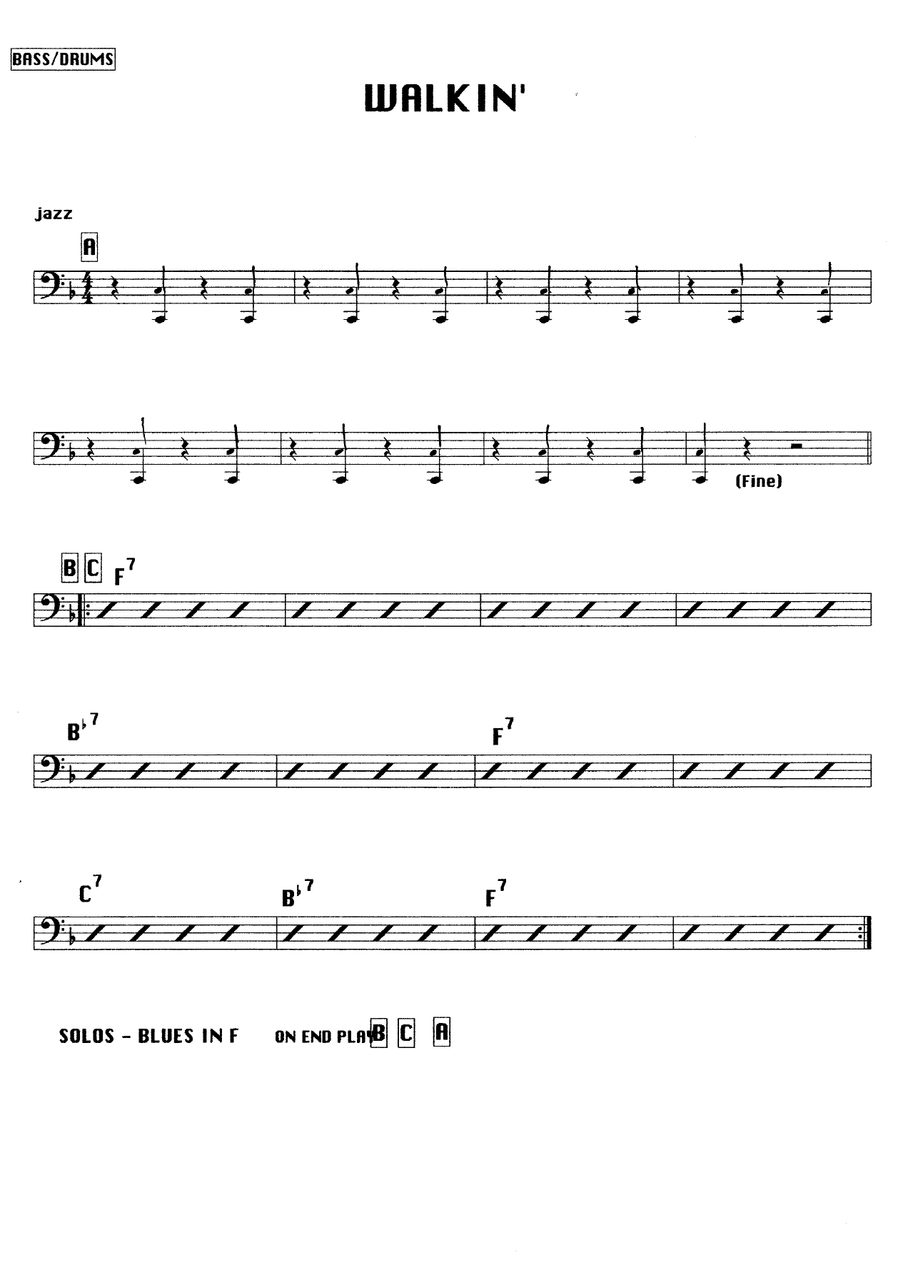 WalkinB — sheet music preview
